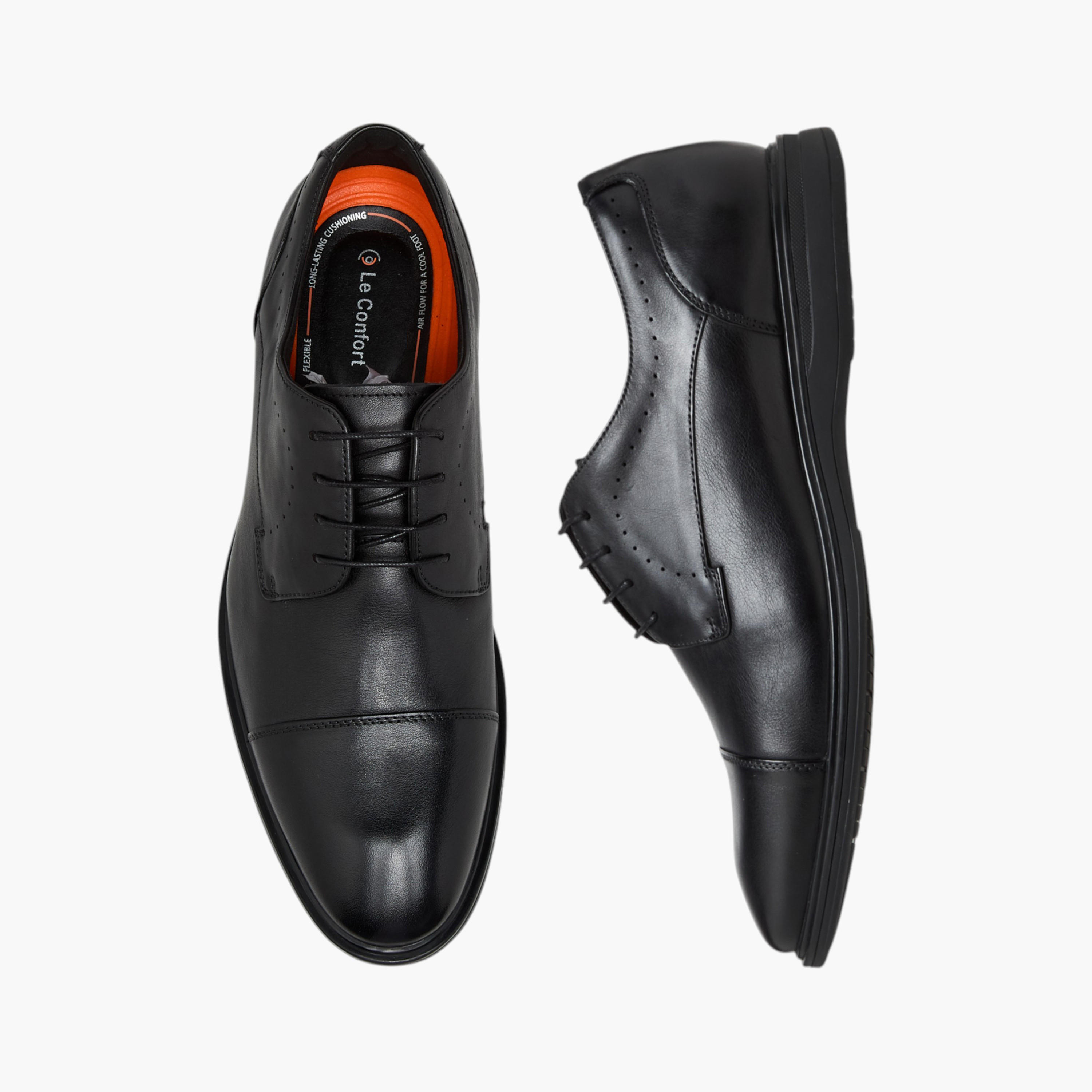 Le Confort Men Solid Lace-Up Leather Derby Shoes-men-shoes-formalshoes-image-1