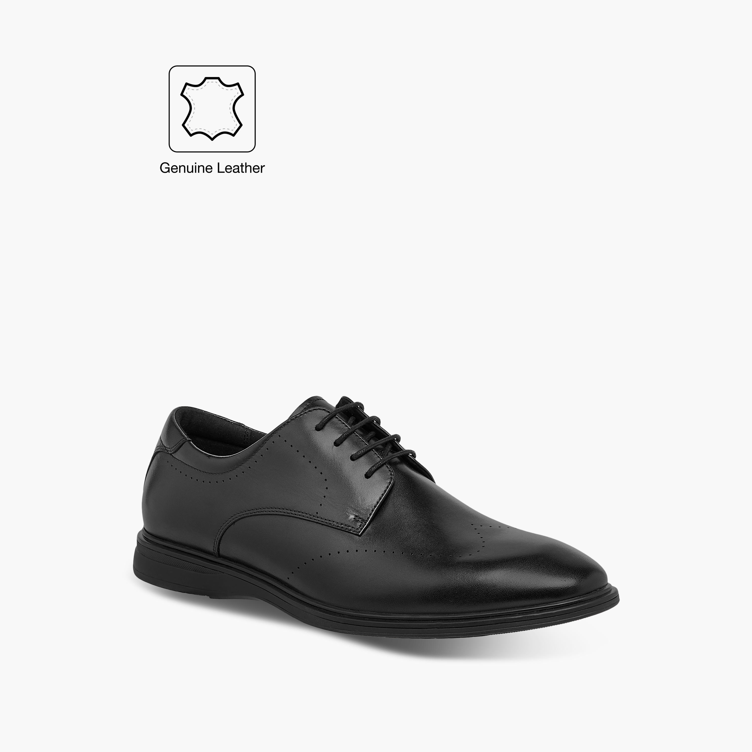 Le Confort Leather Solid Derby Shoes with Lace-Up Closure-men-shoes-formalshoes-image-3