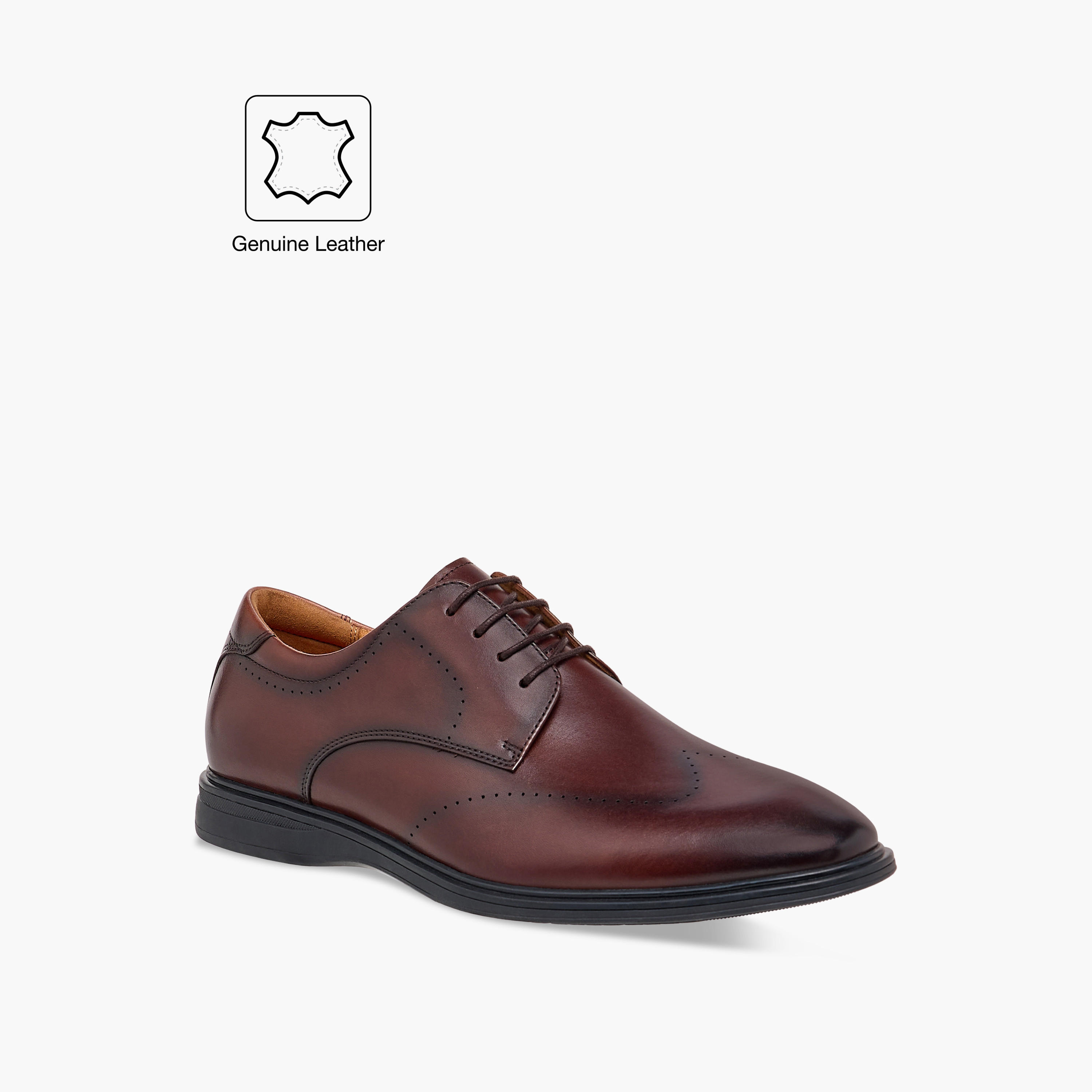 Le Confort Leather Solid Derby Shoes with Lace-Up Closure-men-shoes-formalshoes-image-2