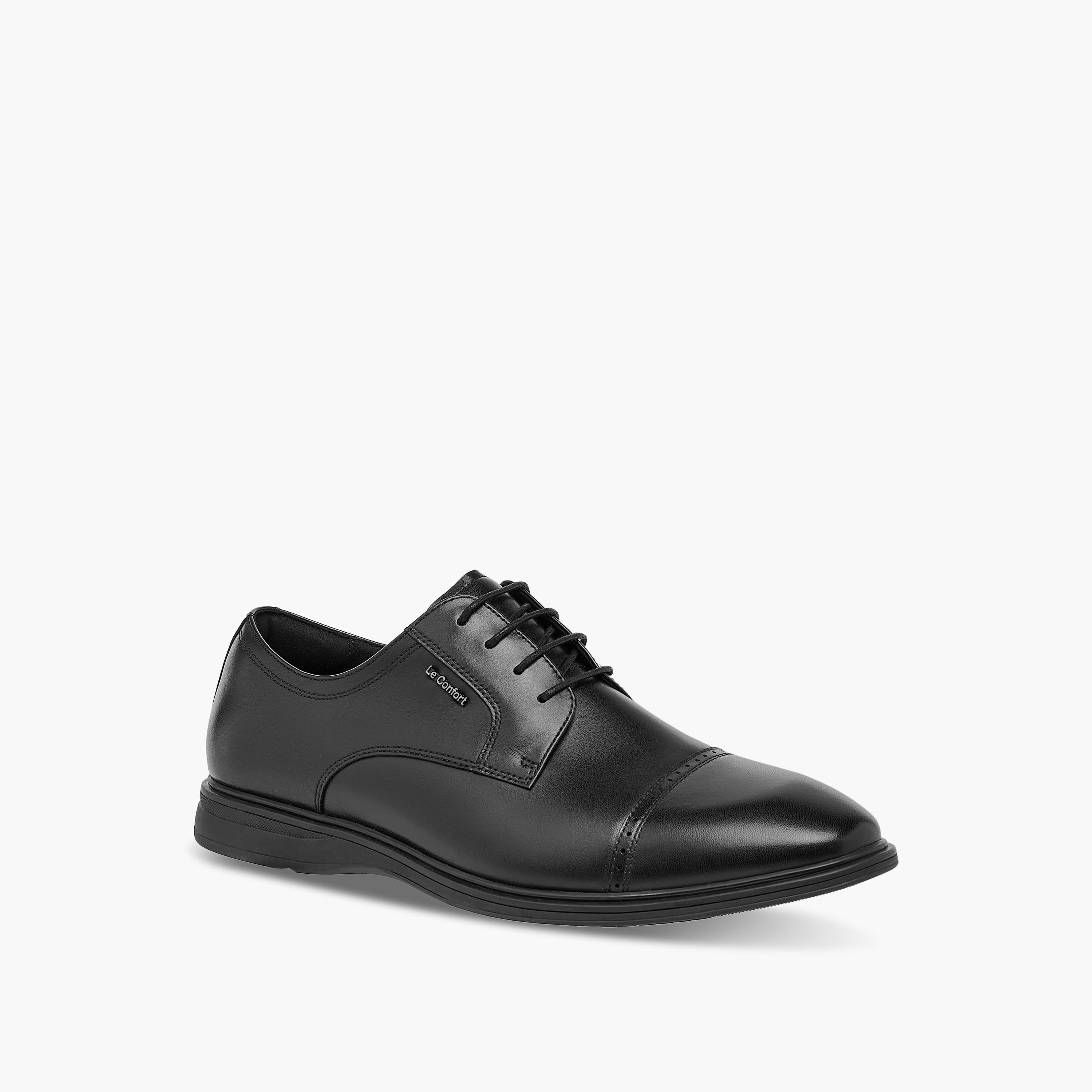 حذاء ديربي جلد سادة برباط من لو كونفورت -men-shoes-formalshoes-image-3