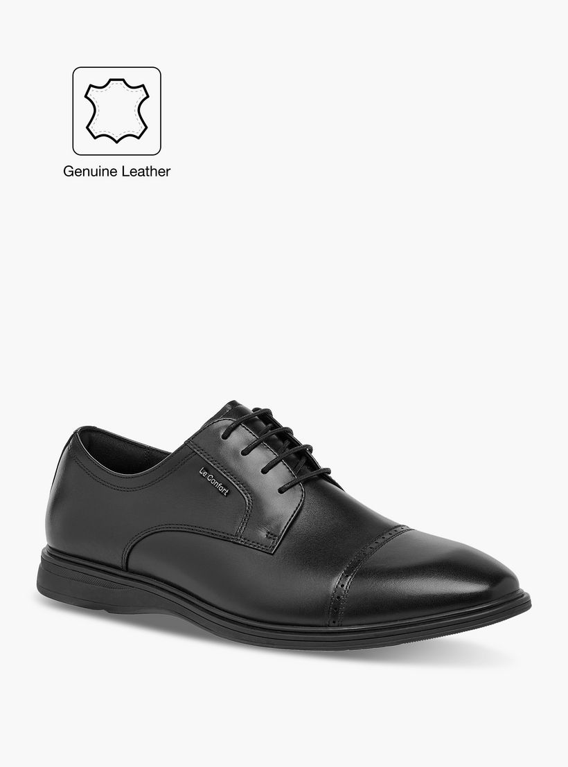 حذاء ديربي جلد سادة برباط من لو كونفورت -men-shoes-formalshoes-image-4