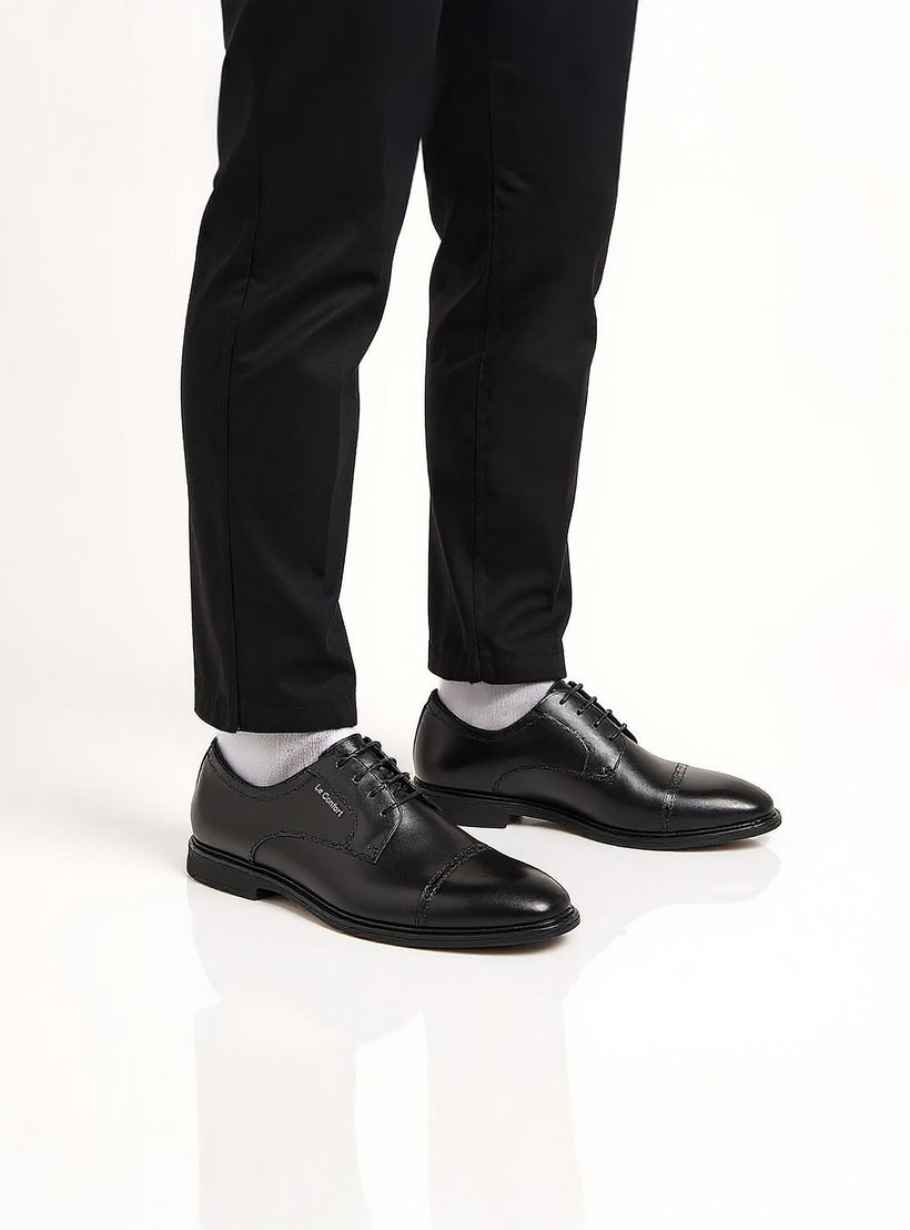 حذاء ديربي جلد سادة برباط من لو كونفورت -men-shoes-formalshoes-image-2