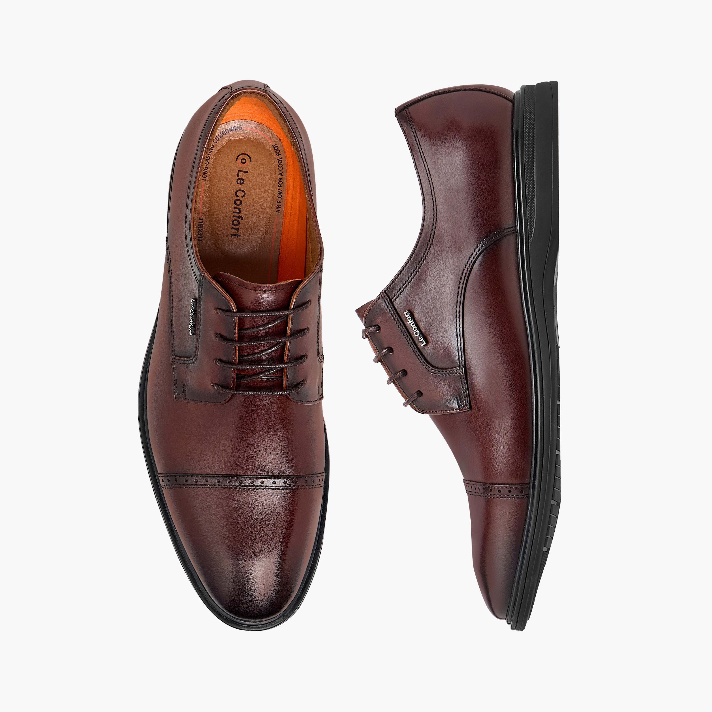 Le Confort Leather Solid Lace-Up Derby Shoes-men-shoes-formalshoes-image-1