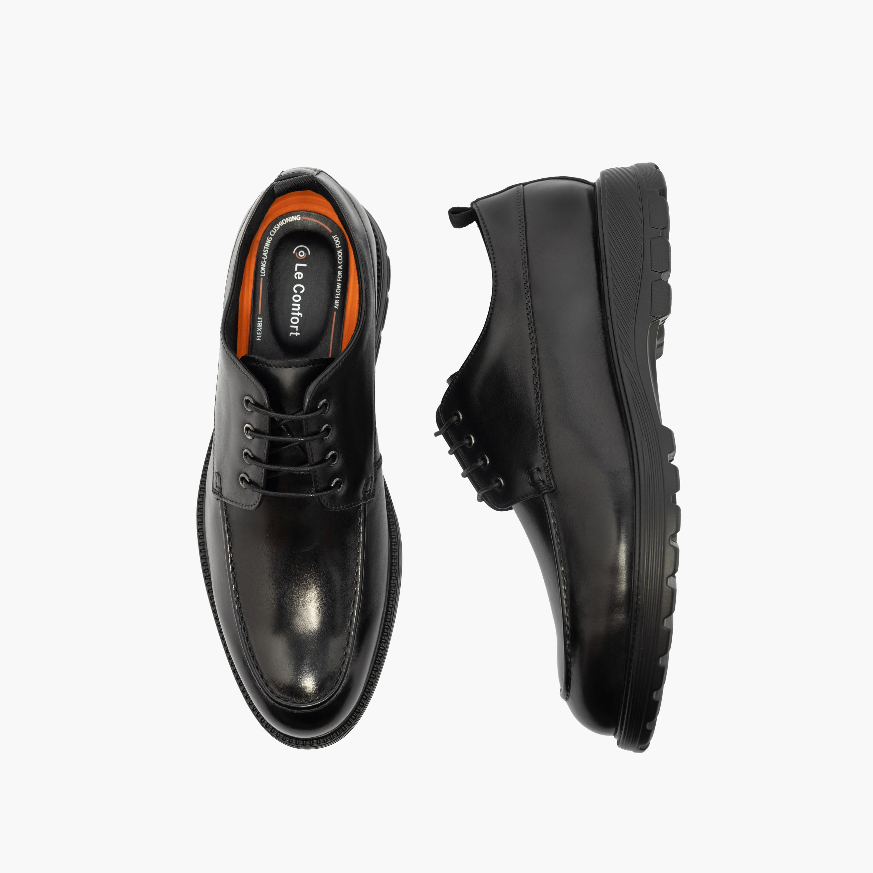 Le Confort Leather Solid Lace-Up Derby Shoes-men-shoes-formalshoes-image-1