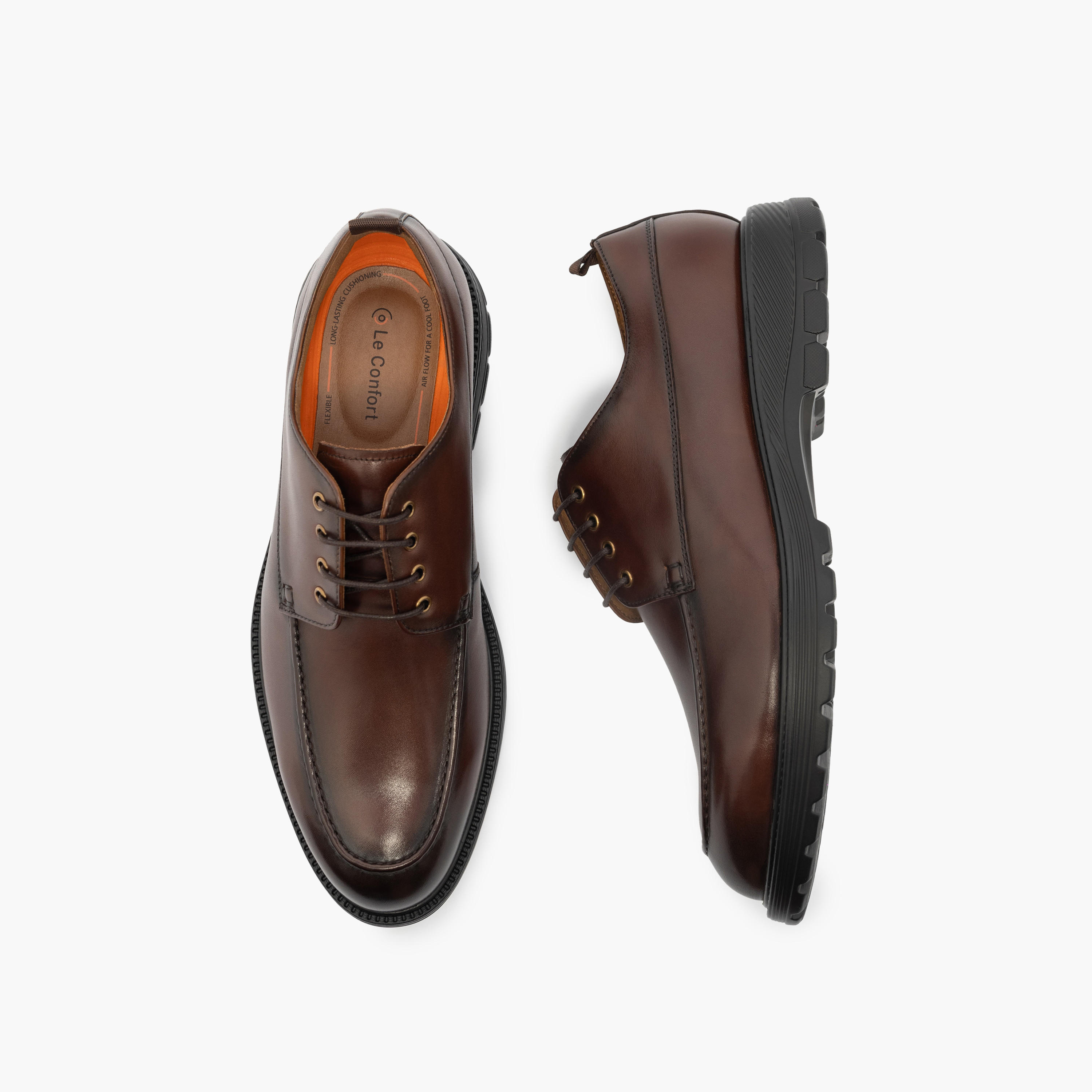 Le Confort Leather Solid Lace-Up Derby Shoes-men-shoes-formalshoes-image-1