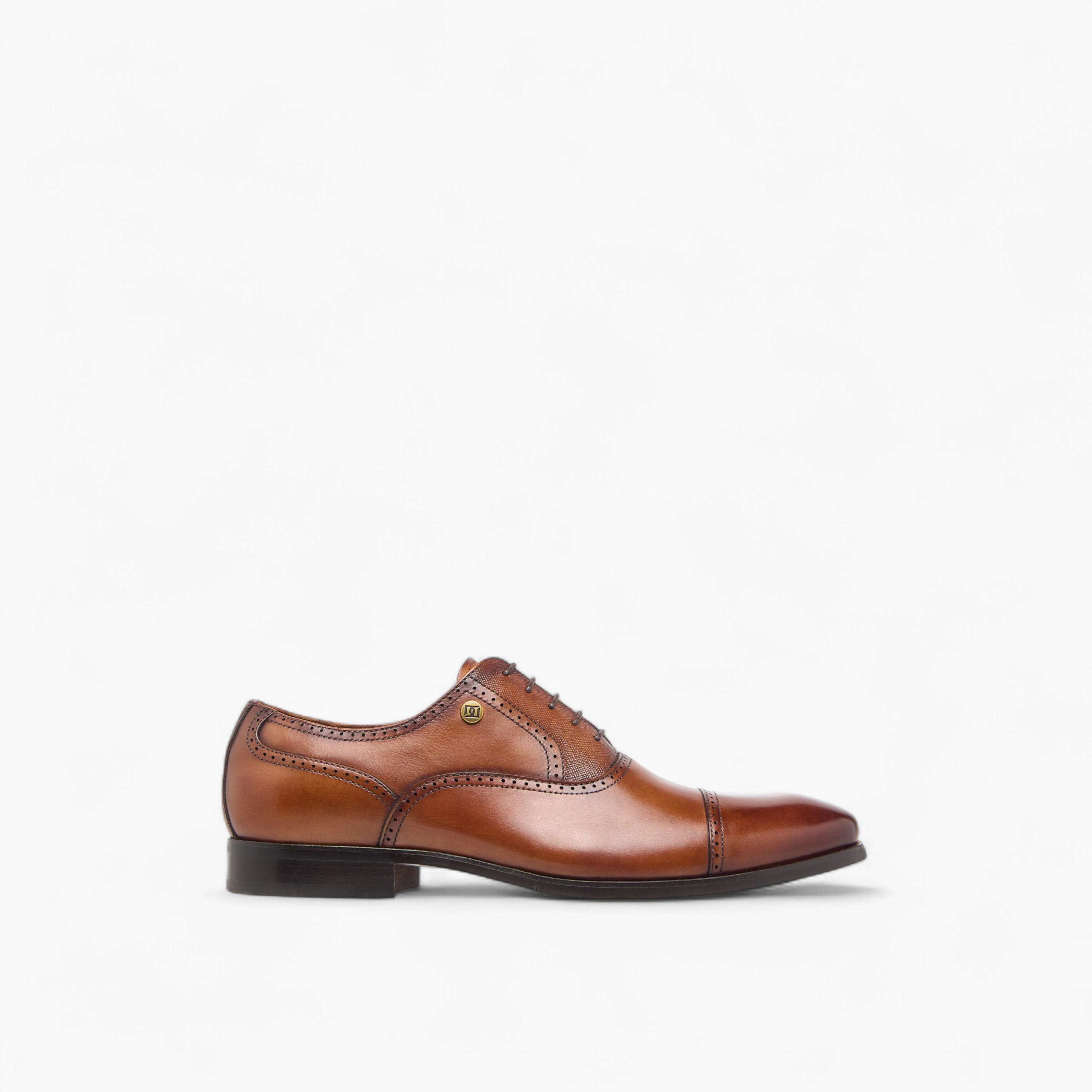 Duchini Men's Leather Perforated Derby Shoes with Lace-Up Closure-men-shoes-formalshoes-image-3