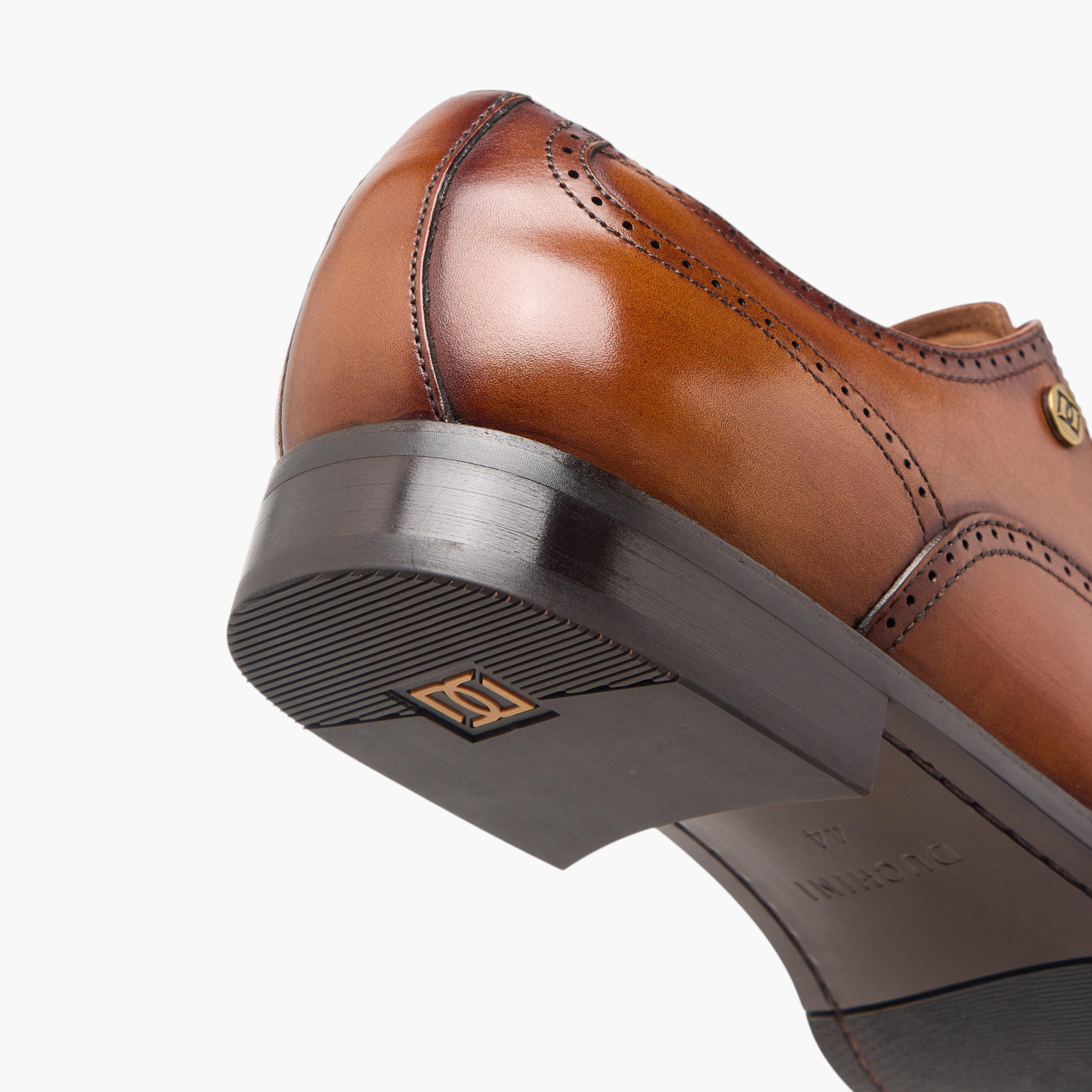 Duchini Men's Leather Perforated Derby Shoes with Lace-Up Closure-men-shoes-formalshoes-image-5
