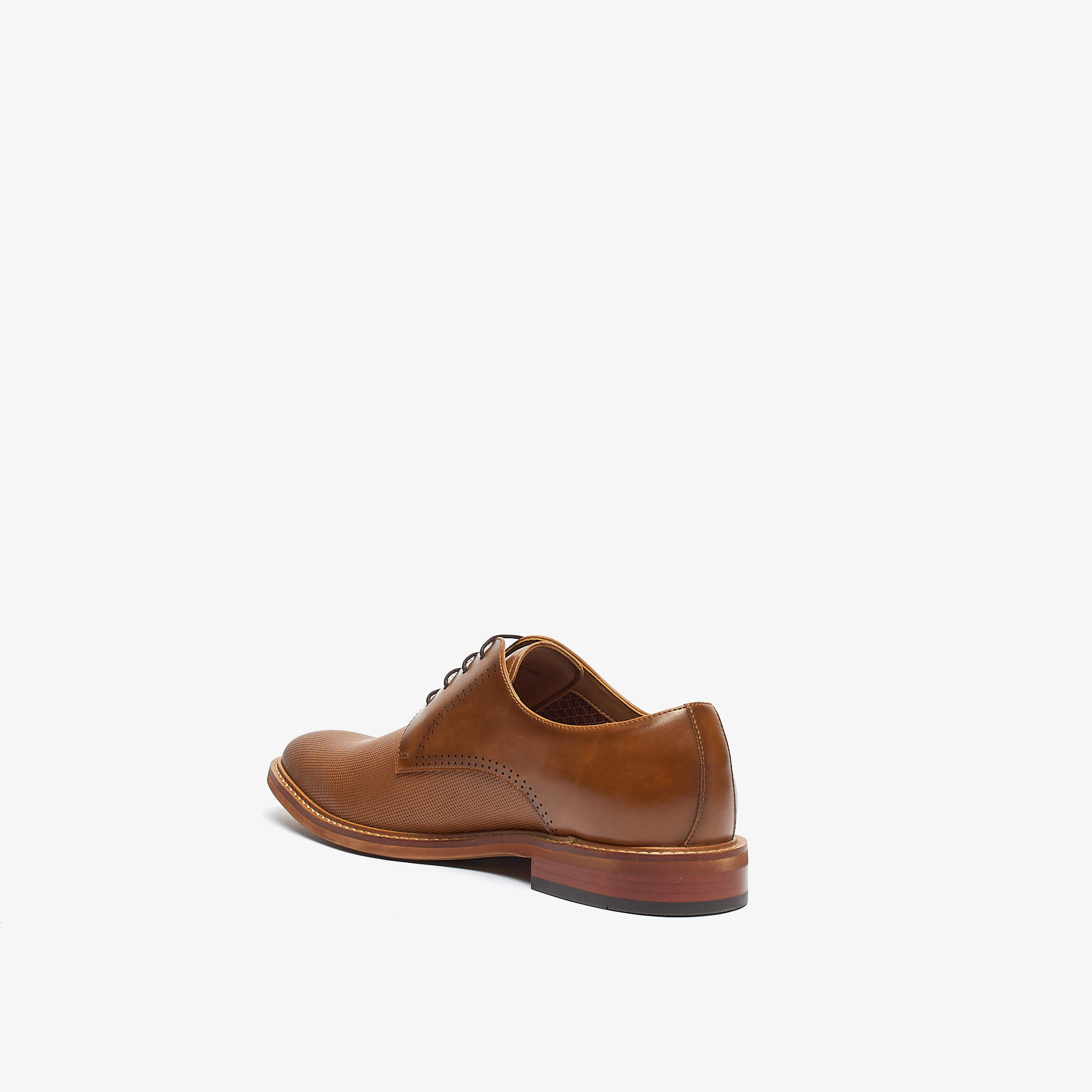 Duchini Men's Textured Derby Shoes with Lace-Up Closure-men-shoes-formalshoes-image-2