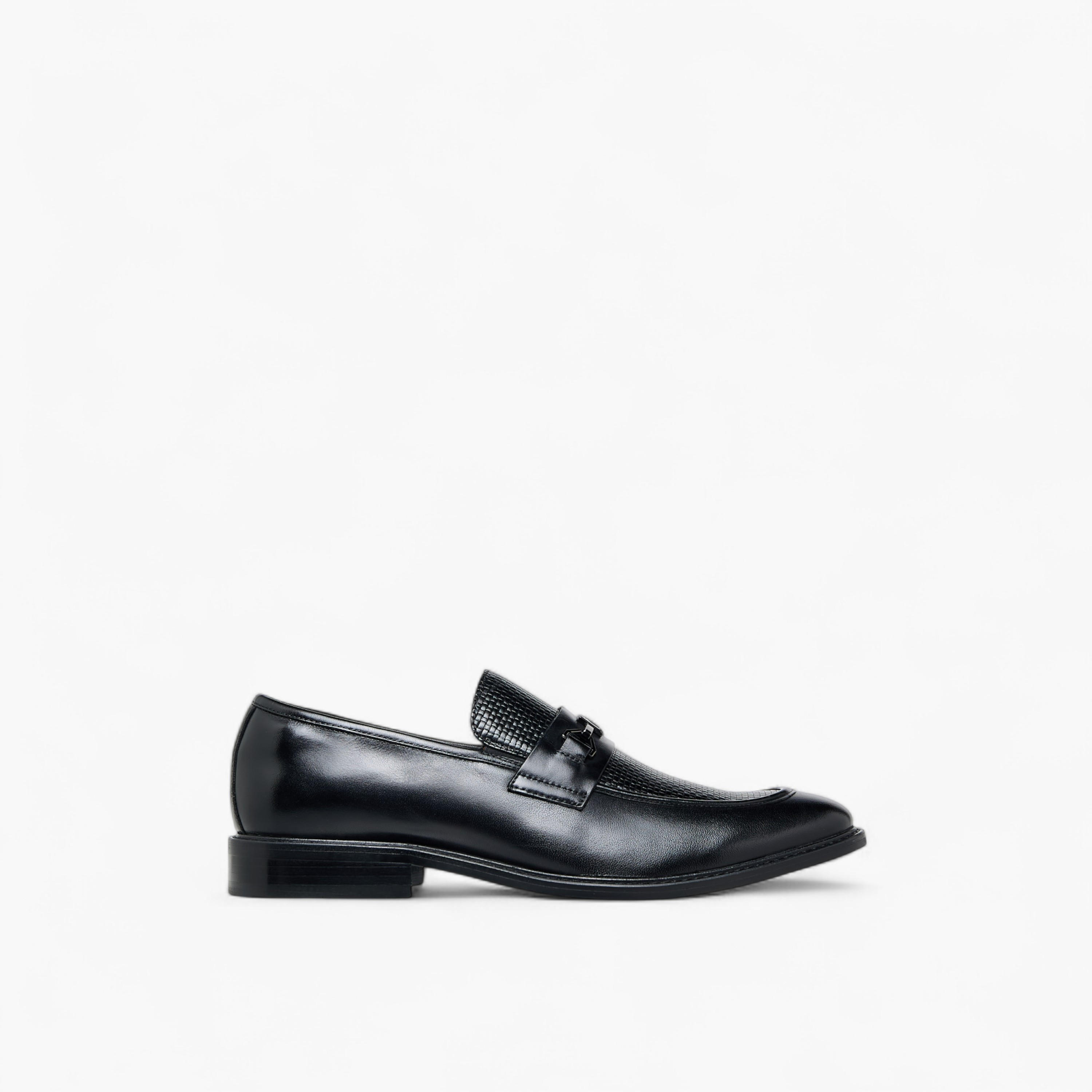 Duchini Men Buckle Accent Slip-On Leather Loafers-men-shoes-loafersandmoccasins-image-3