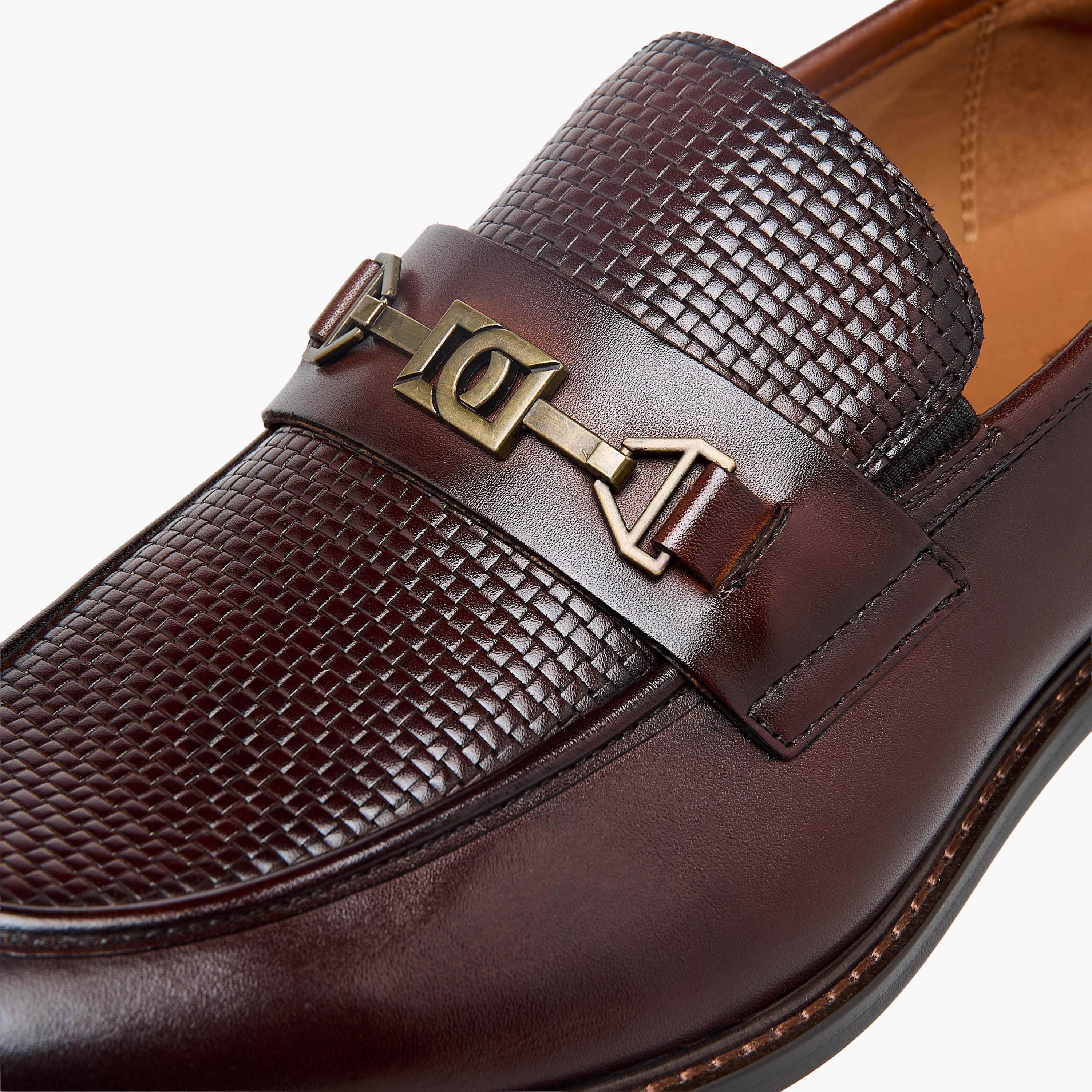 Duchini Men Buckle Accent Slip-On Leather Loafers-men-shoes-loafersandmoccasins-image-4