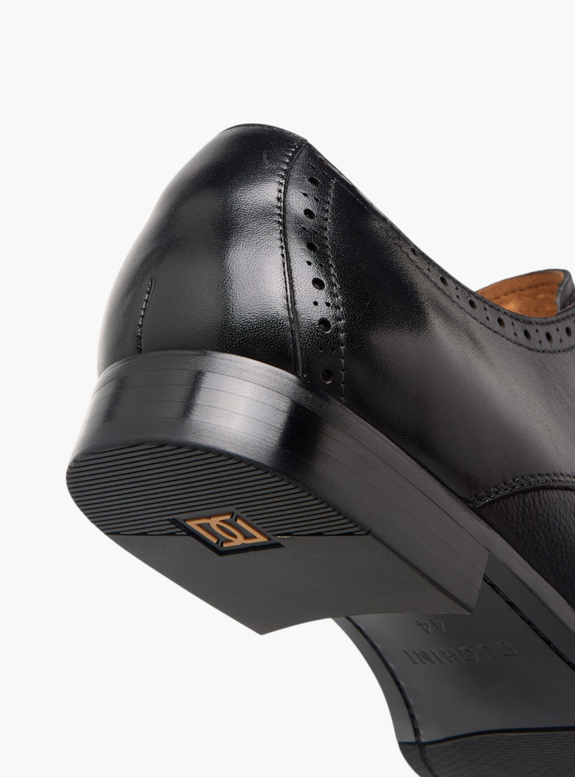 Duchini Men's Leather Perforated Derby Shoes with Lace-Up Closure-men-shoes-formalshoes-image-5