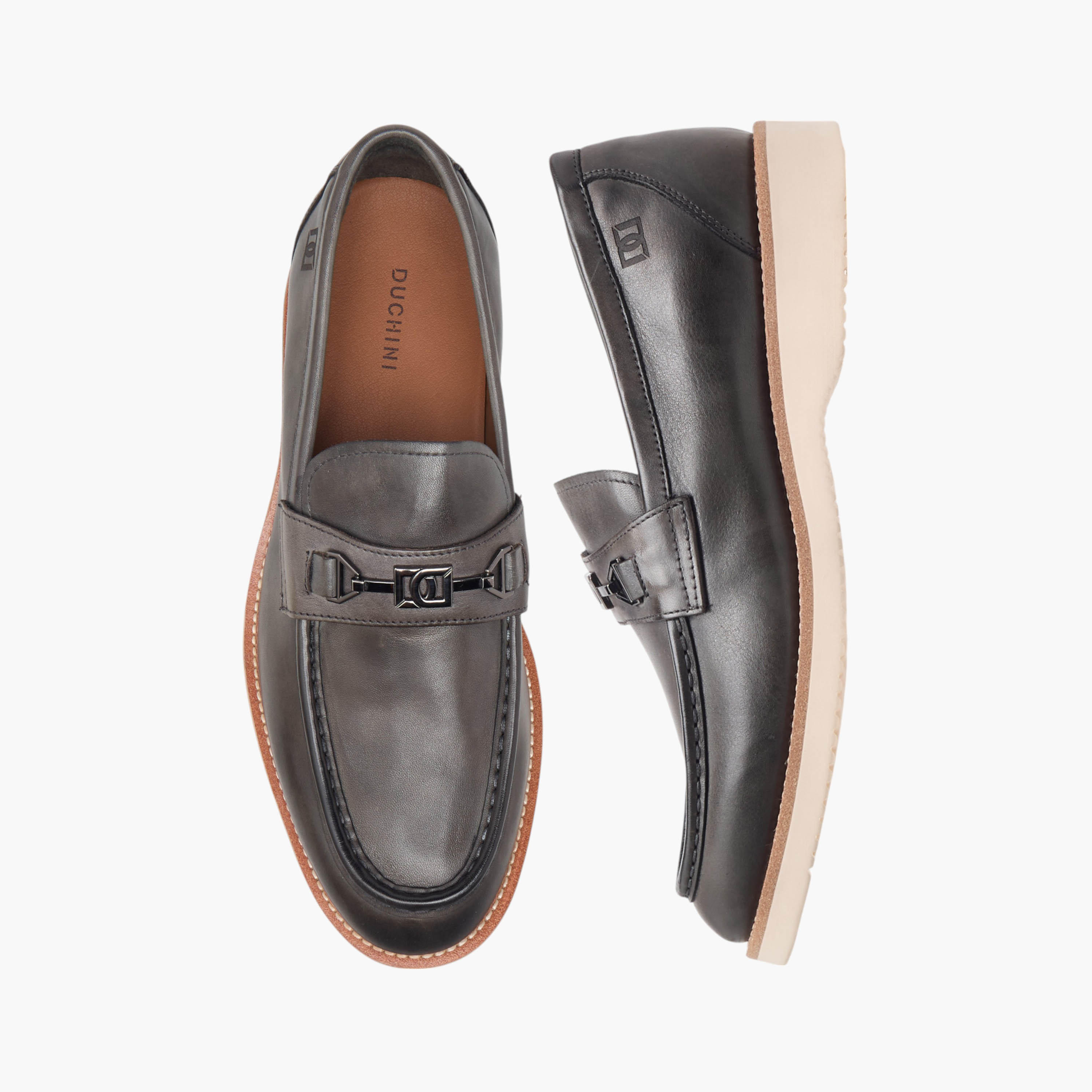 Duchini Men's Solid Slip-On Moccasins with Metal Accent-men-shoes-loafersandmoccasins-image-1