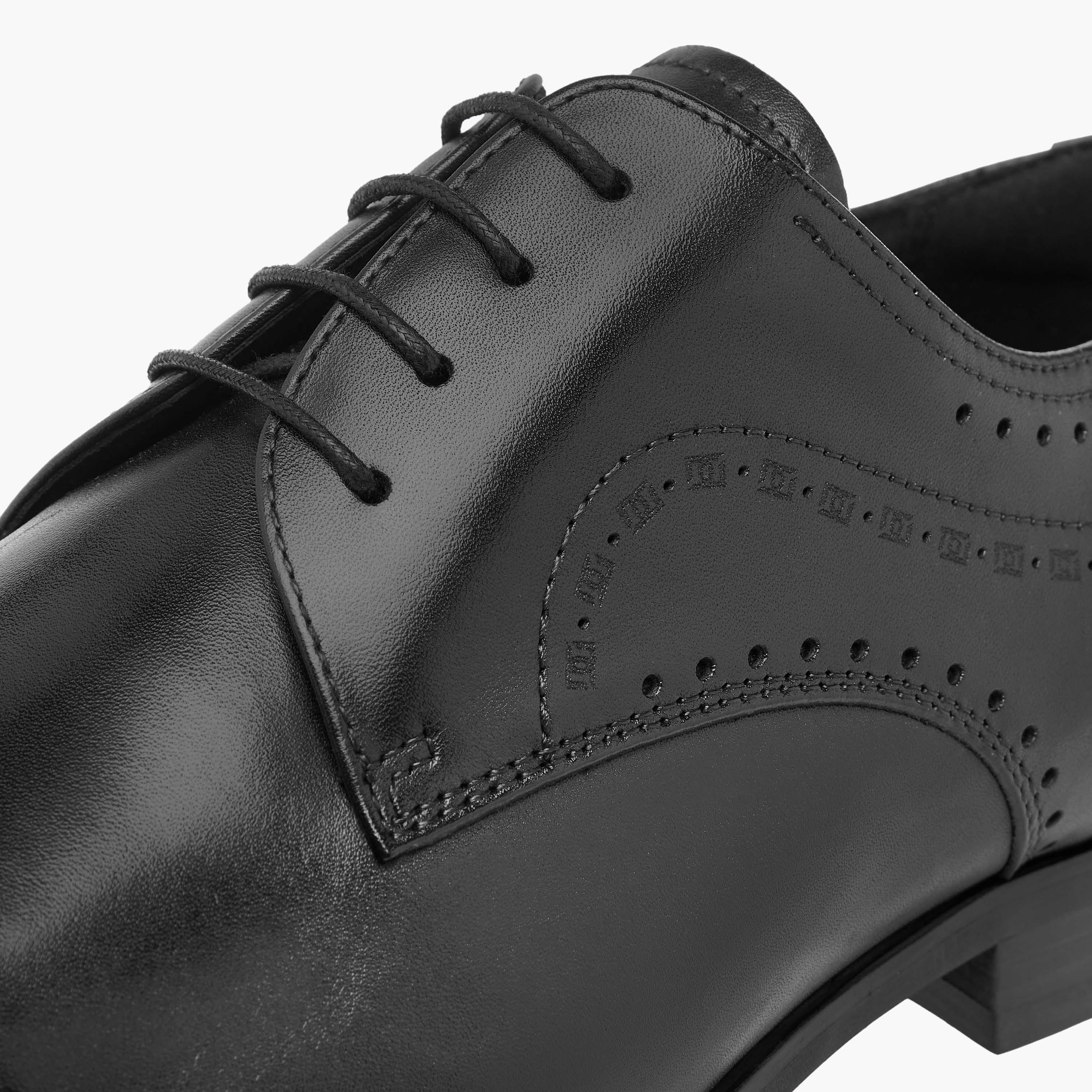 Duchini Men's Leather Cutout Detail Derby Shoes with Lace-Up Closure-men-shoes-formalshoes-image-4
