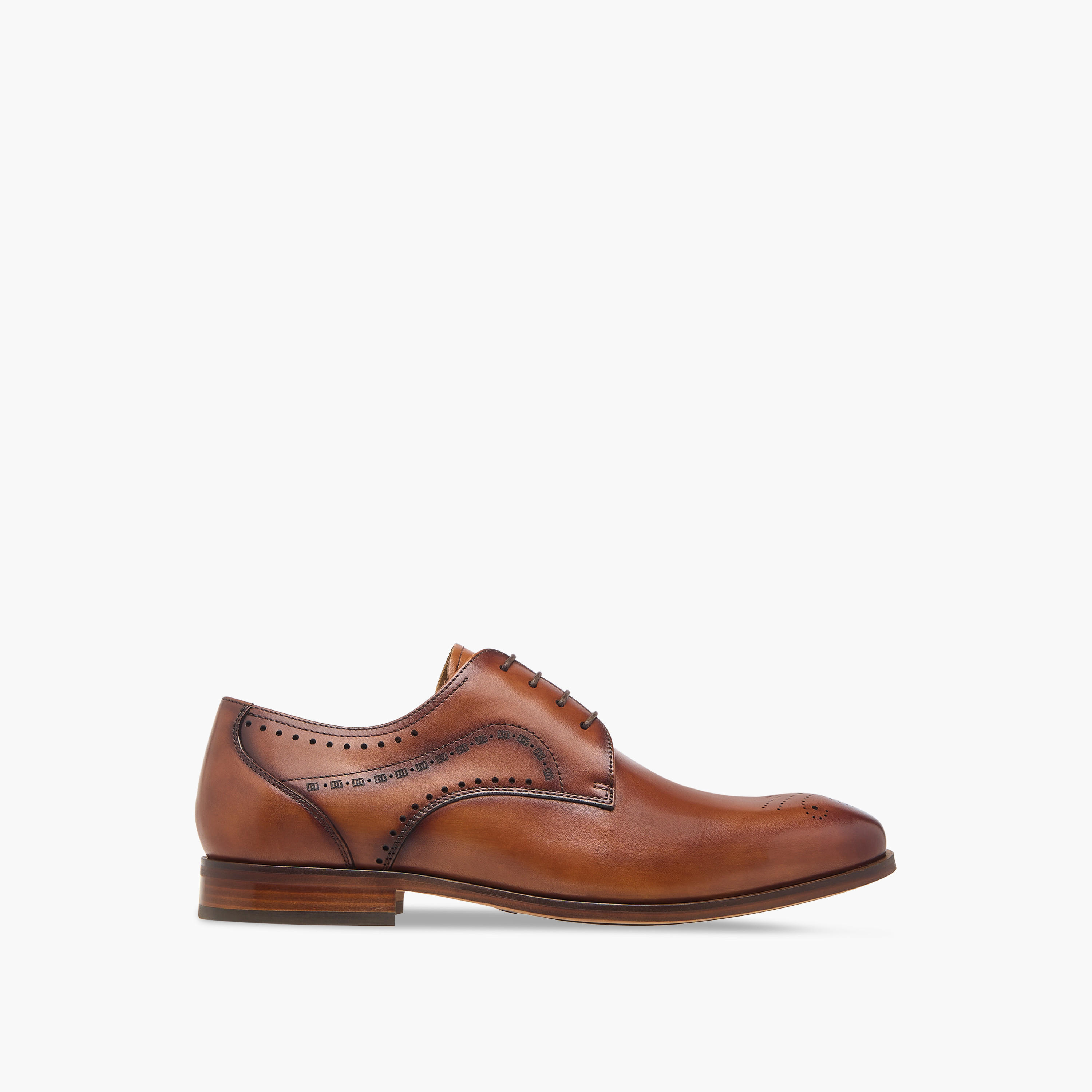 Duchini Men's Leather Cutout Detail Derby Shoes with Lace-Up Closure-men-shoes-formalshoes-image-3