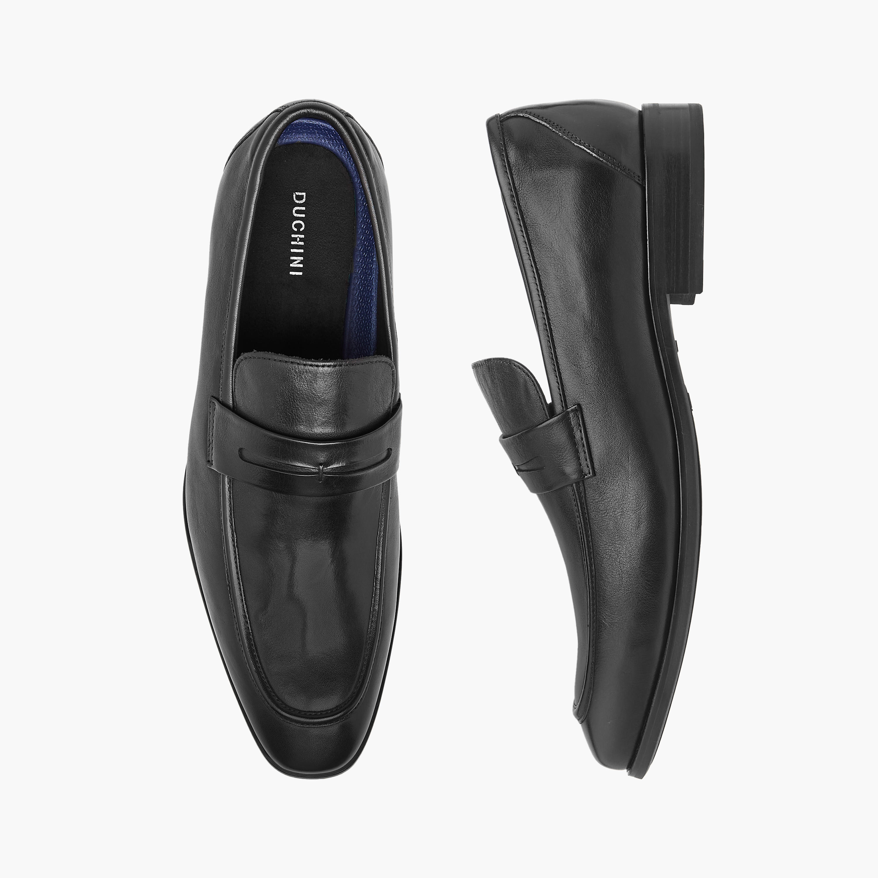 Duchini Men's Leather Solid Slip-On Loafers-men-shoes-loafersandmoccasins-image-1