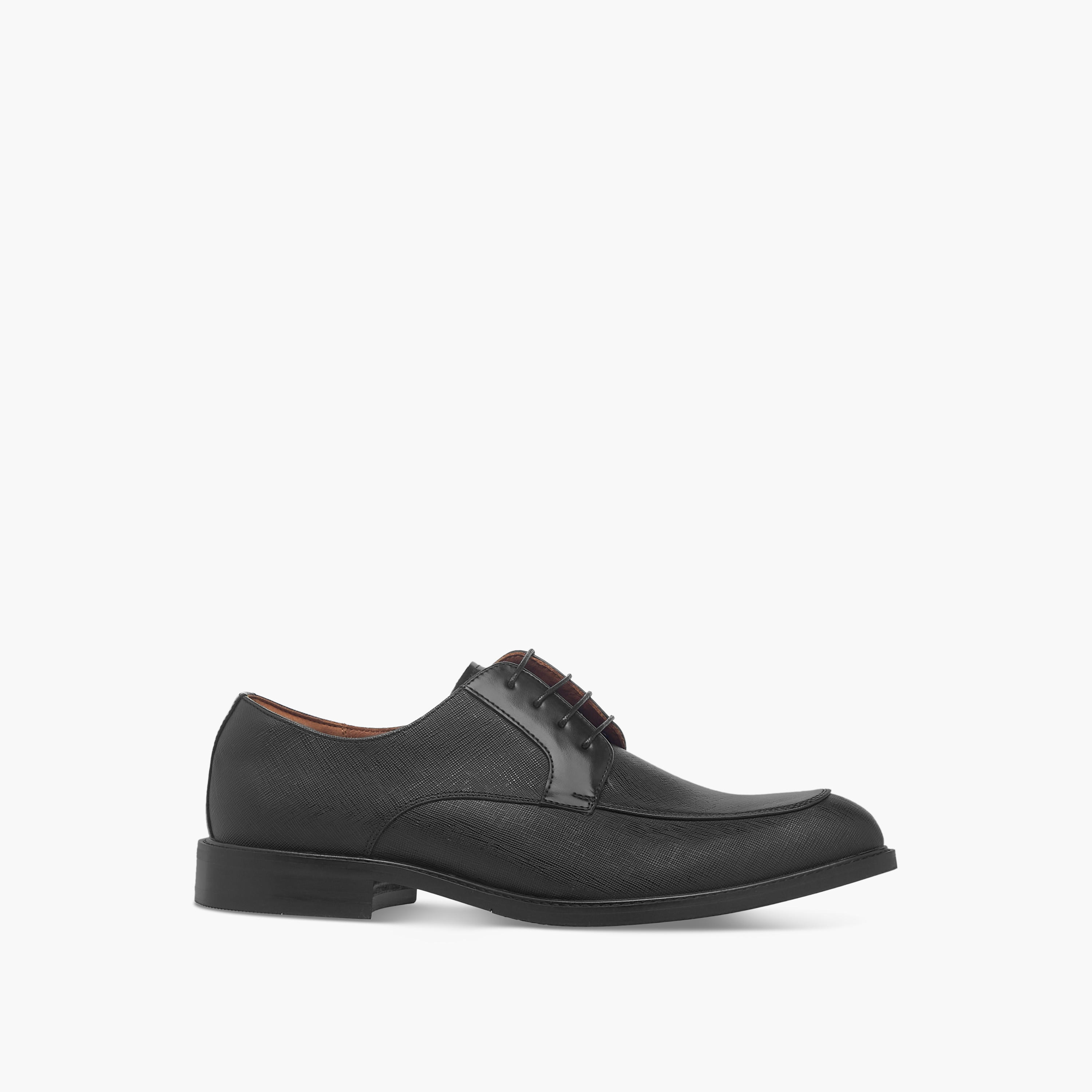 Duchini Men's Textured Derby Shoes with Lace-Up Closure-men-shoes-formalshoes-image-2