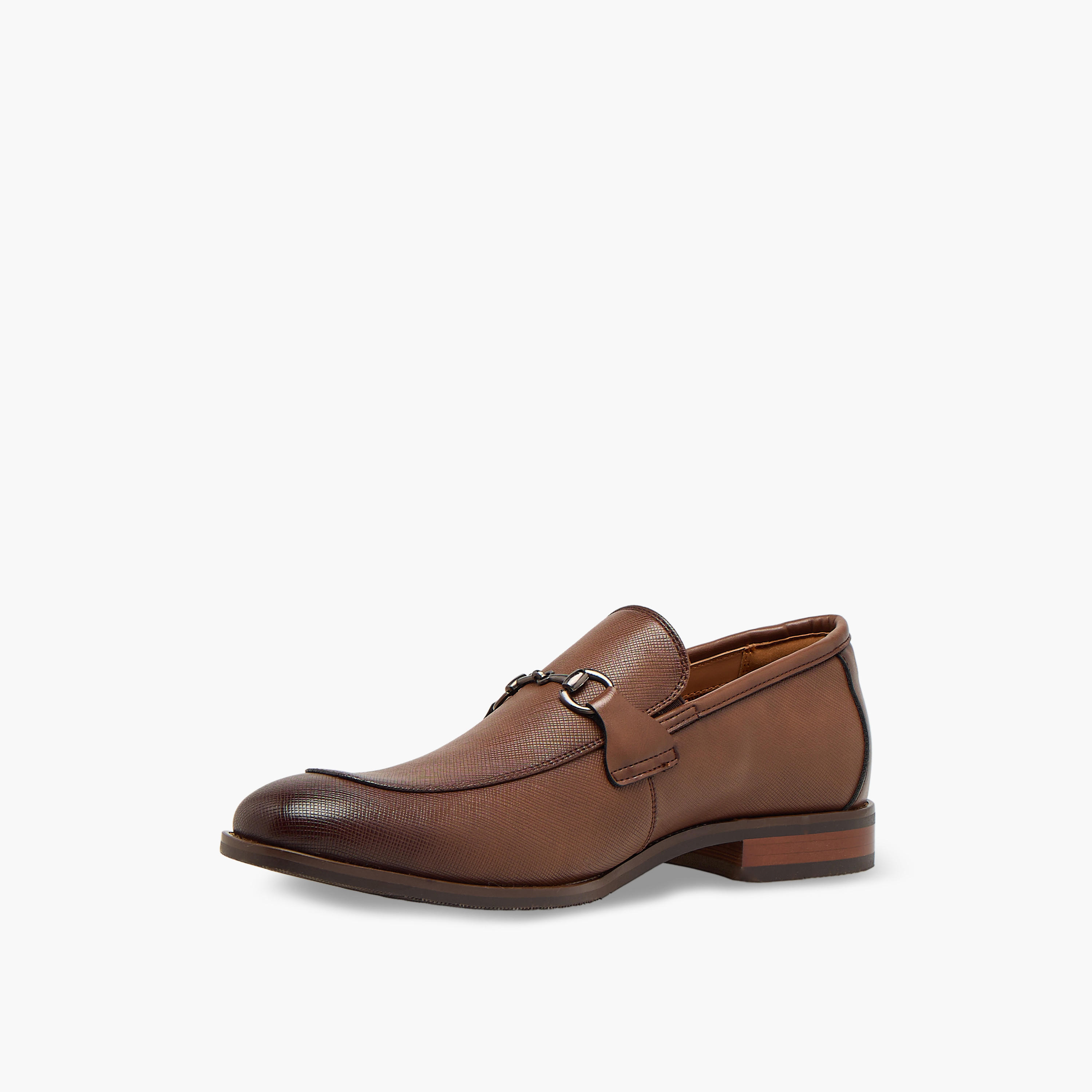 Duchini Men Metal Accent Leather Loafers-men-shoes-formalshoes-image-4