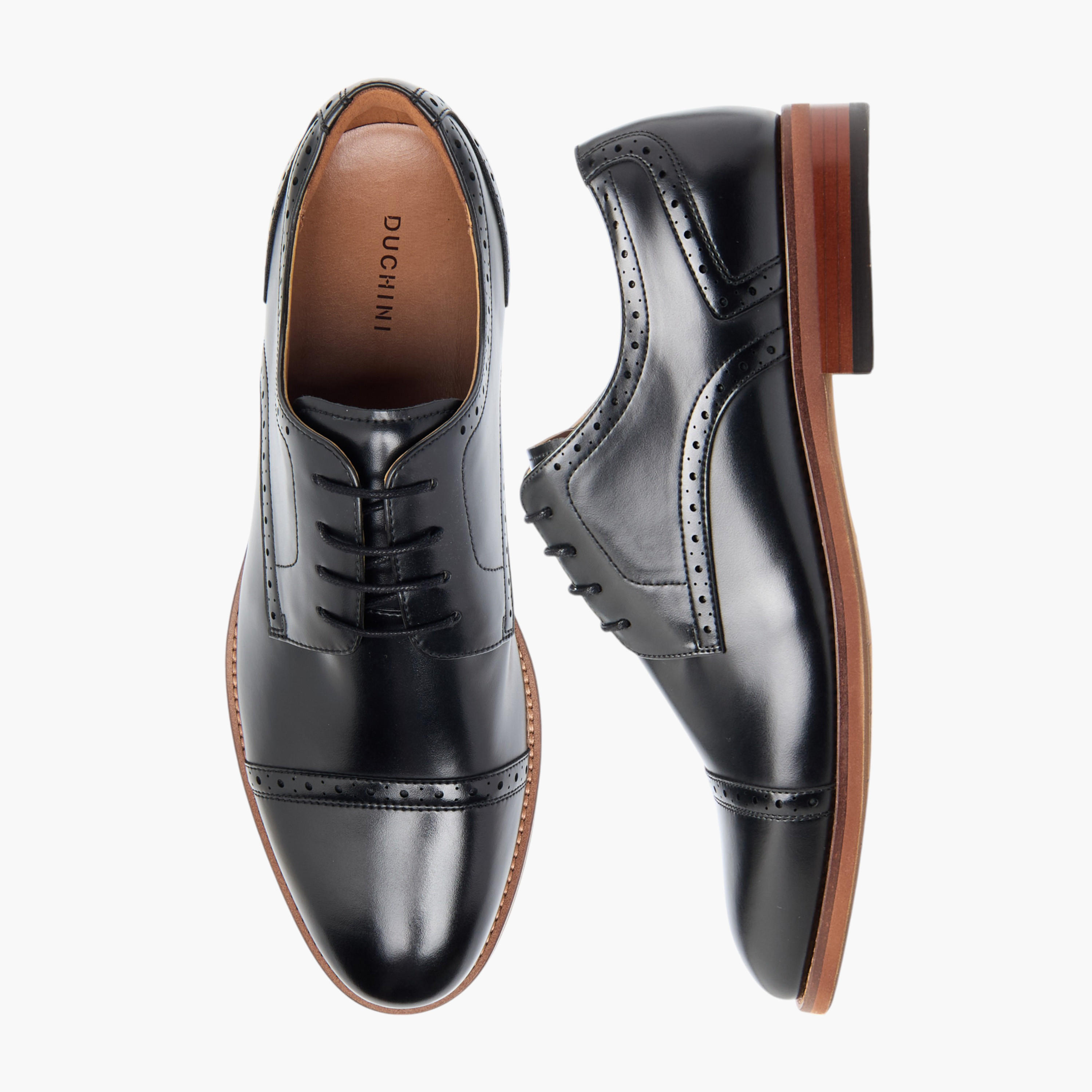 Duchini Men's Solid Derby Shoes with Lace-Up Closure-men-shoes-formalshoes-image-1