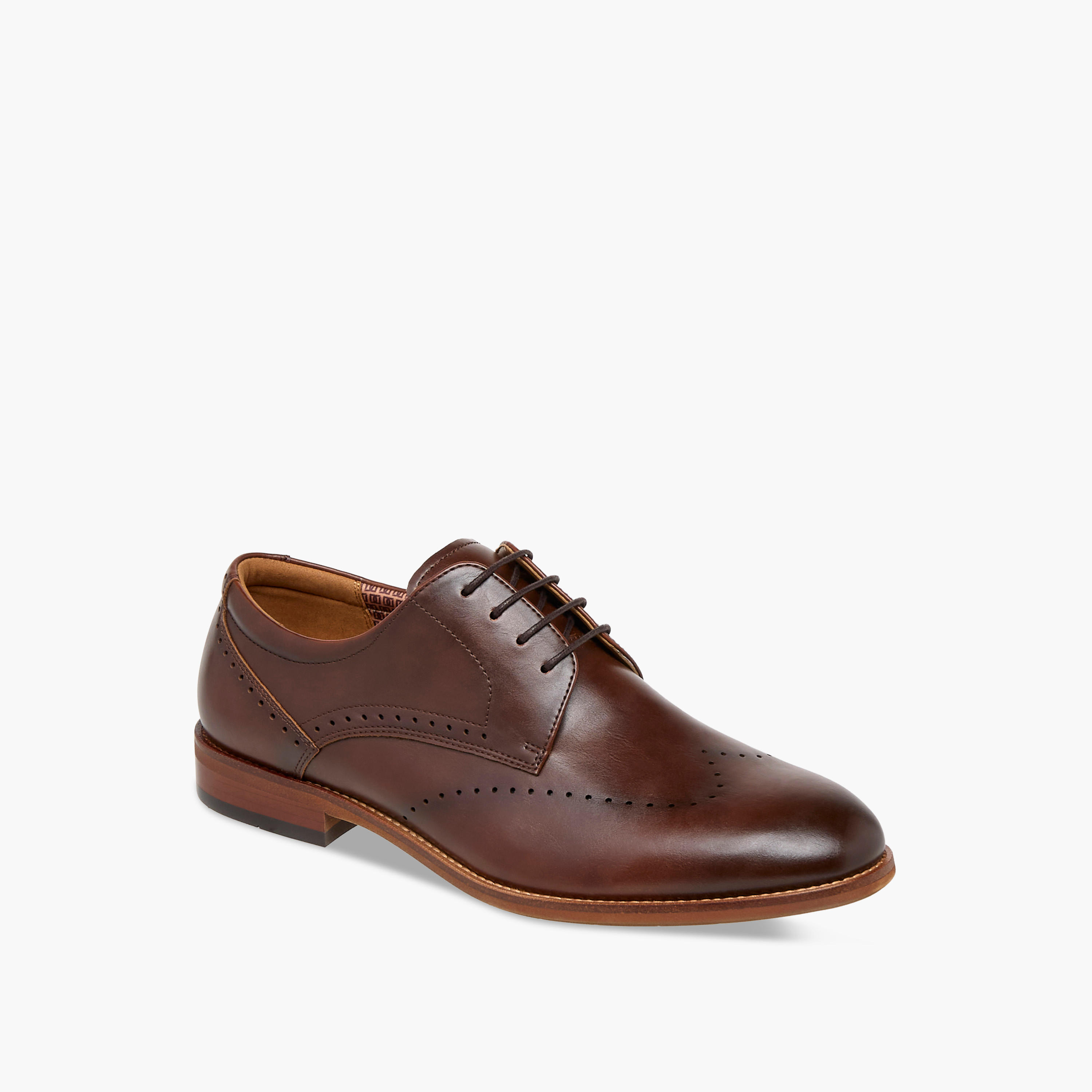Duchini Men's Cutout Detail Lace-Up Derby Shoes-men-shoes-formalshoes-image-2