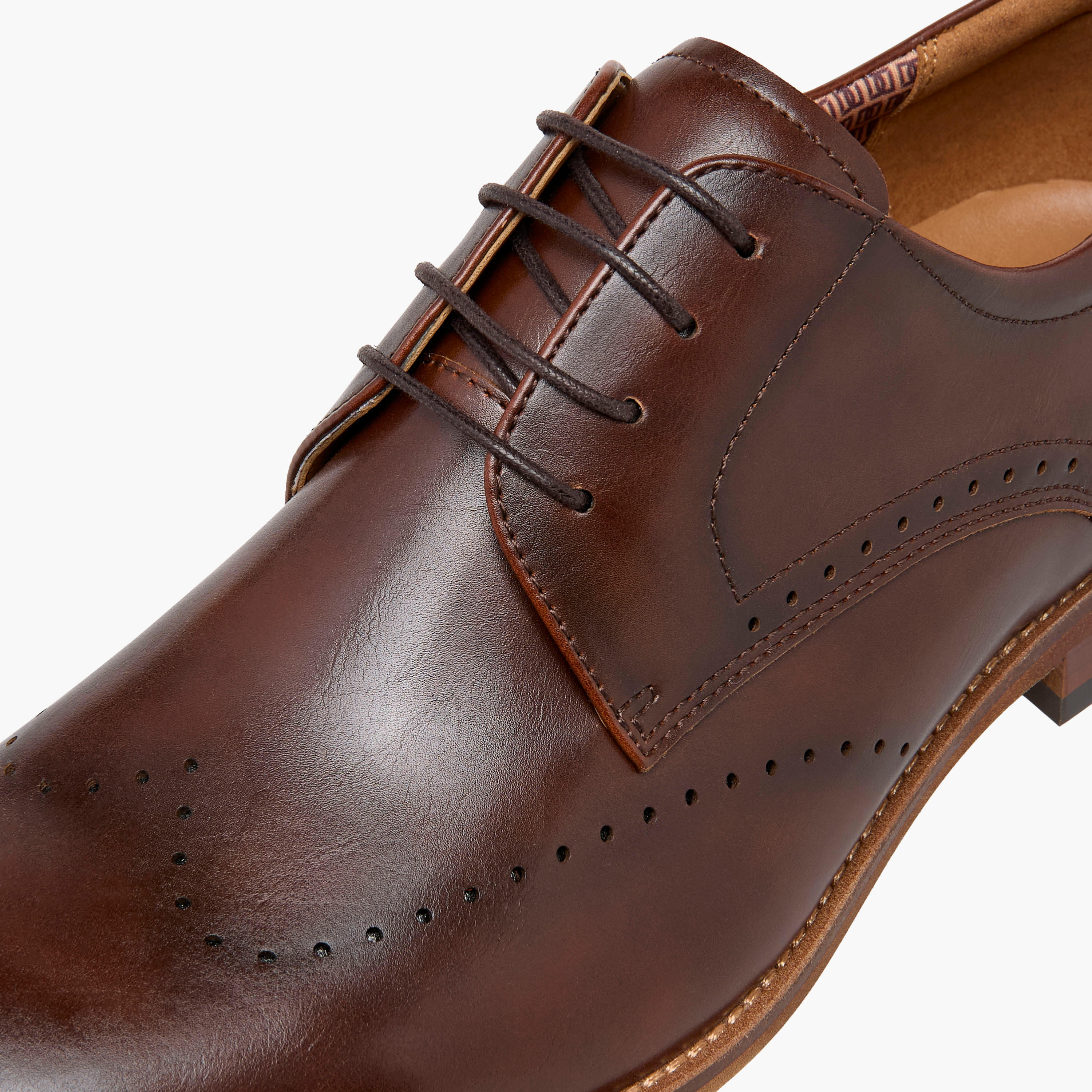 Duchini Men's Cutout Detail Lace-Up Derby Shoes-men-shoes-formalshoes-image-4