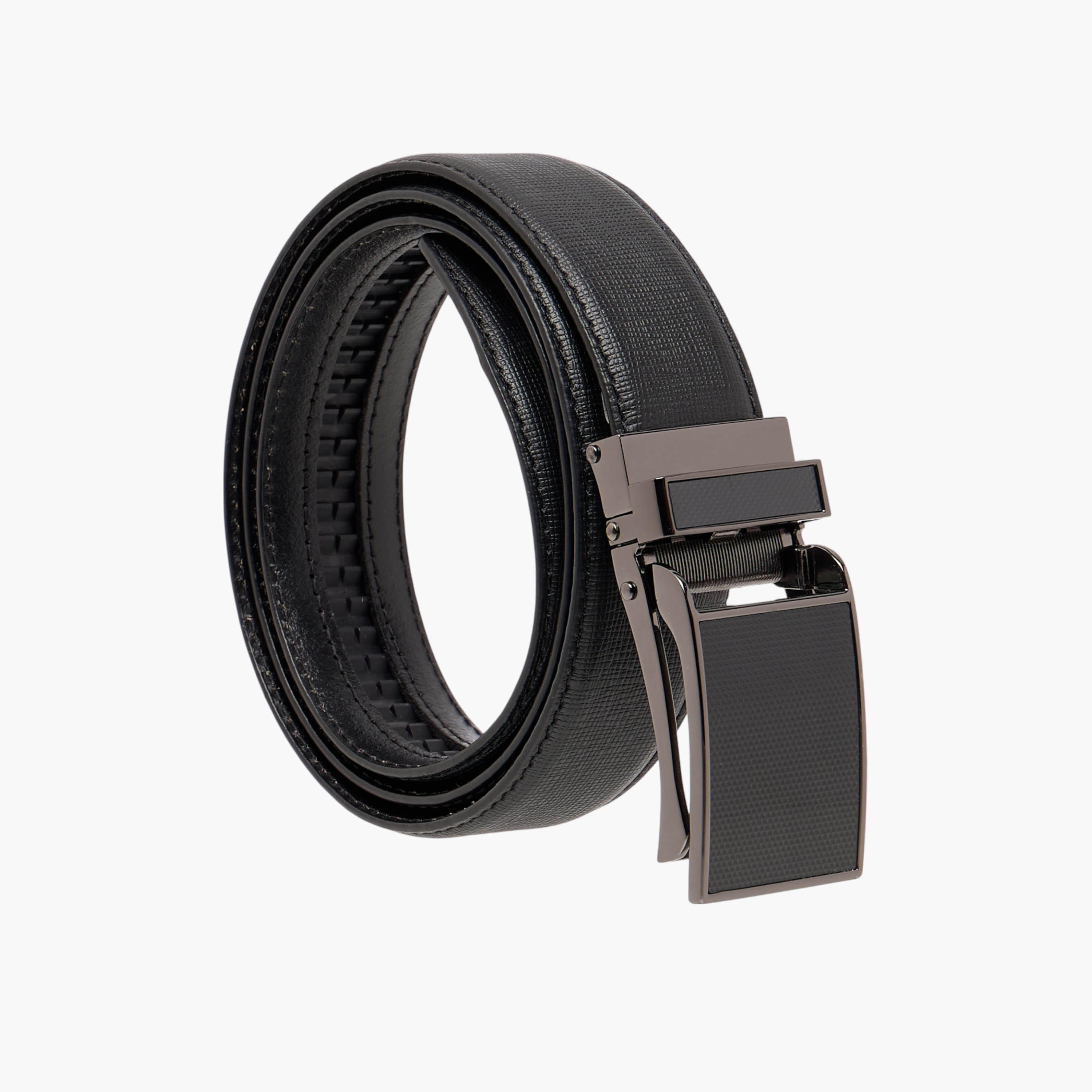 حزام بارز الملمس بإبزيم إغلاق من دوتشيني-men-beltsandwallets-belts-image-1