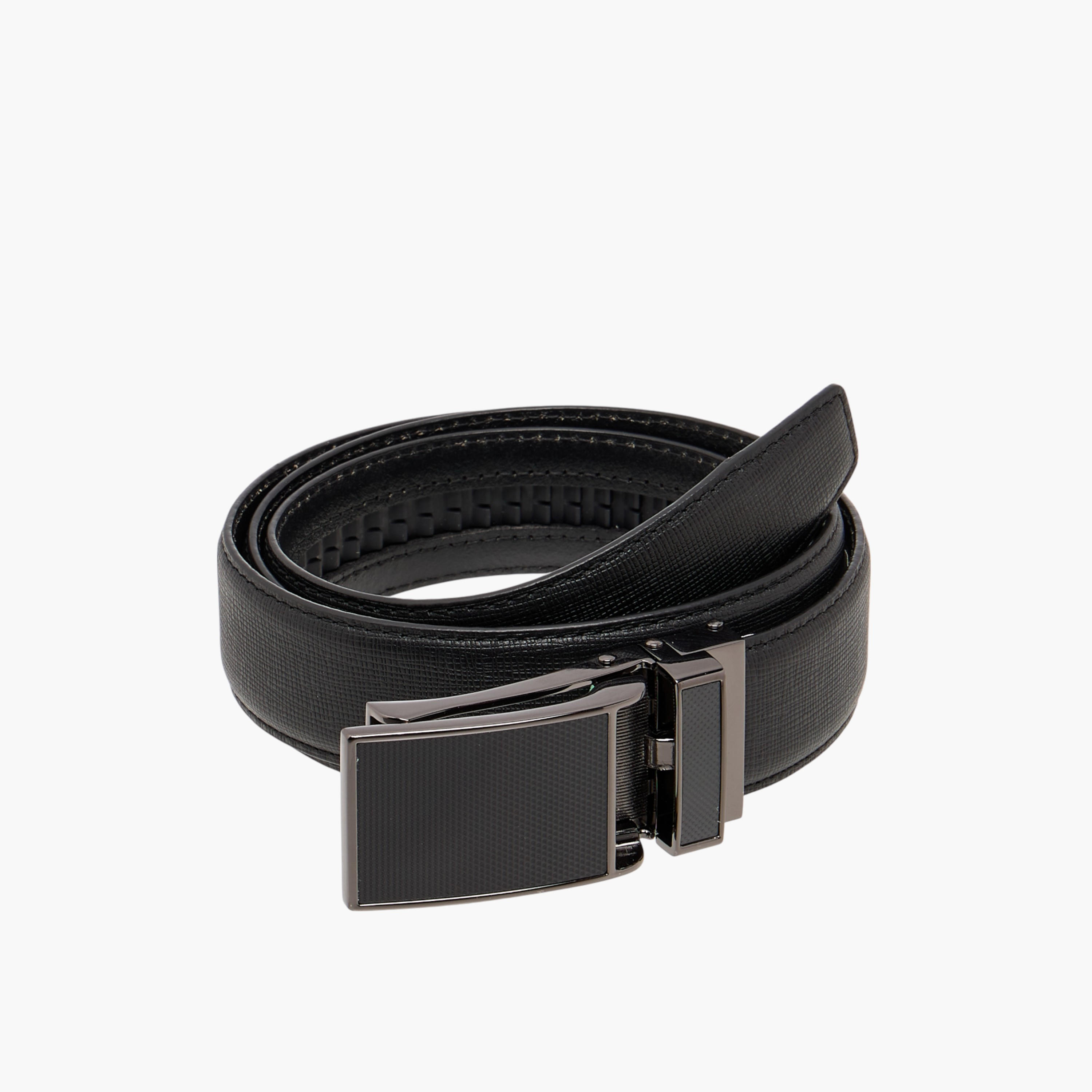 حزام بارز الملمس بإبزيم إغلاق من دوتشيني-men-beltsandwallets-belts-image-2