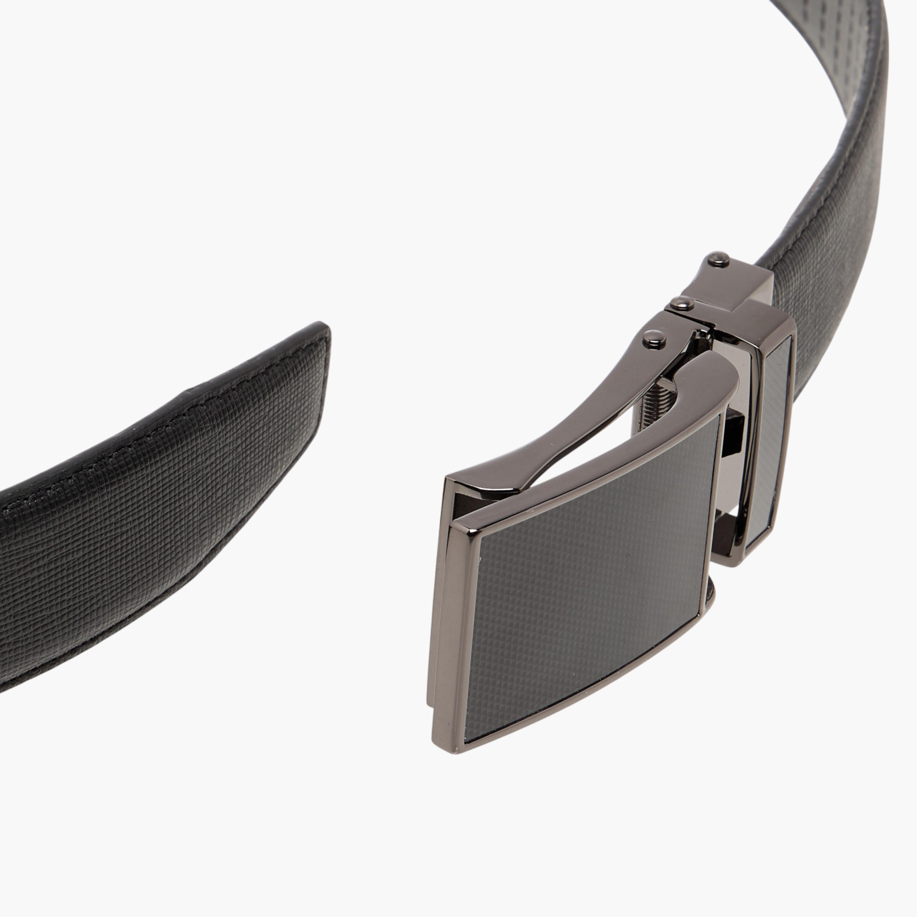 حزام بارز الملمس بإبزيم إغلاق من دوتشيني-men-beltsandwallets-belts-image-5