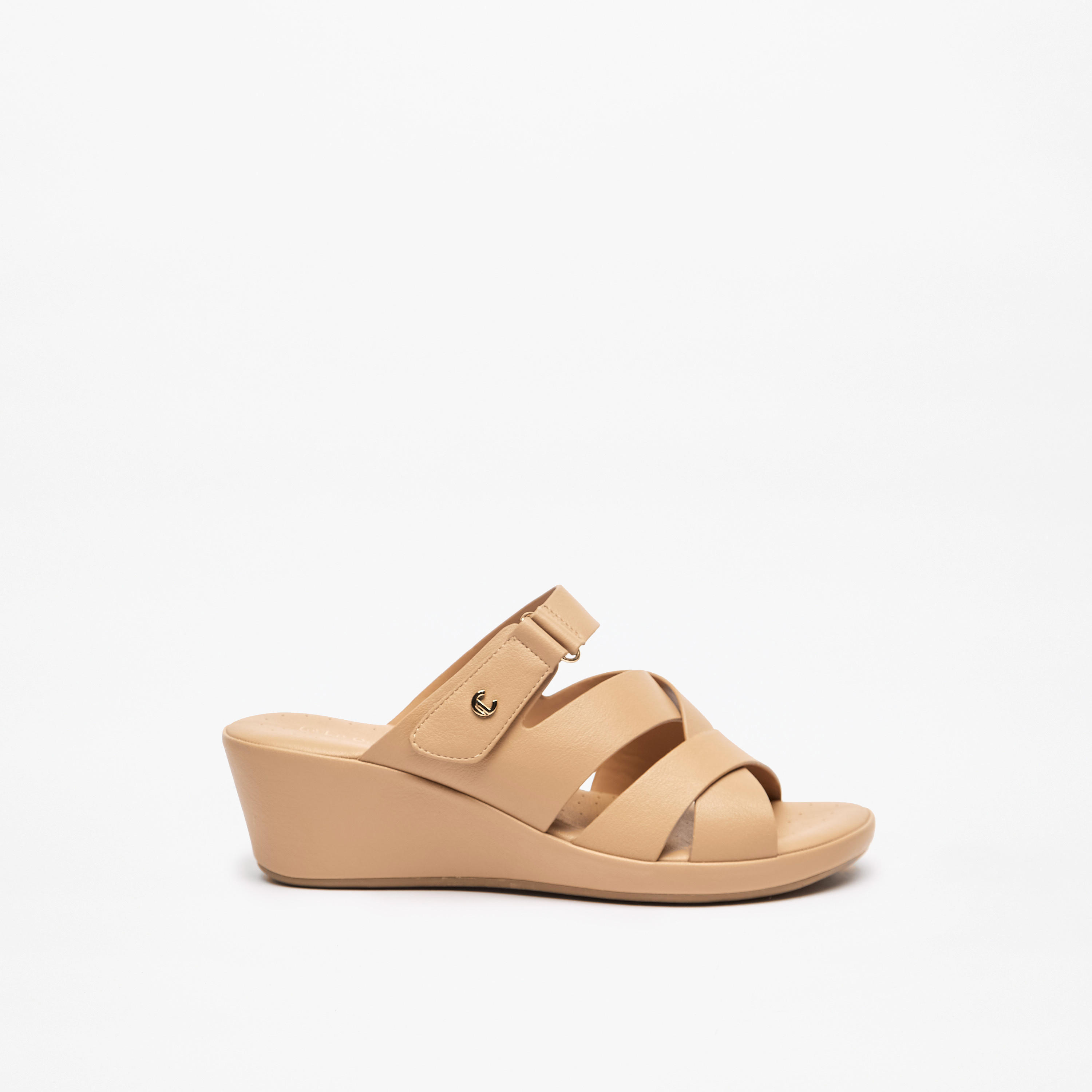 Le Confort Women's Cross Strap Slip-On Comfort Sandals with Wedge Heels-women-shoes-sandals-heeled-image-3
