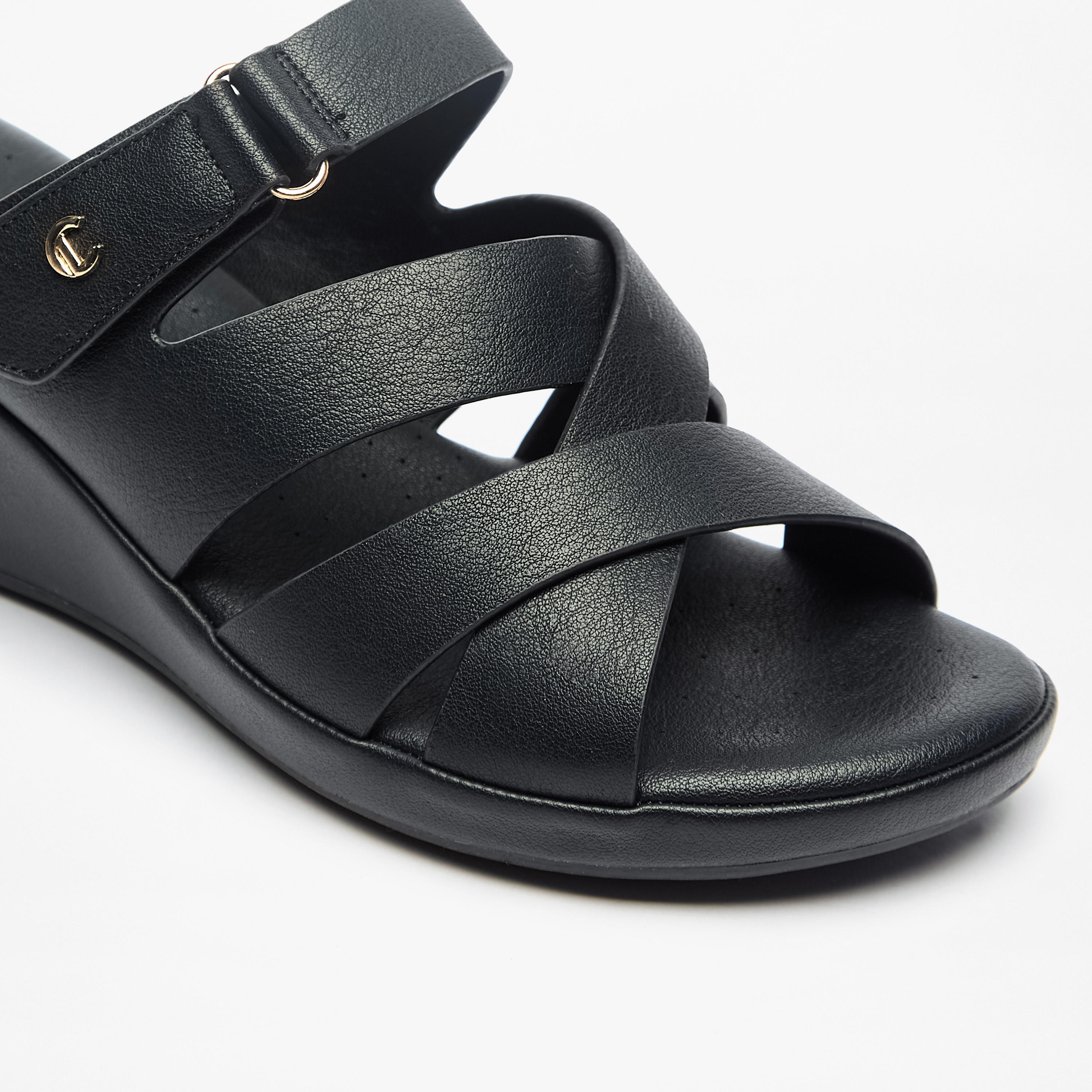 Le Confort Women's Cross Strap Slip-On Comfort Sandals with Wedge Heels-women-shoes-sandals-heeled-image-11