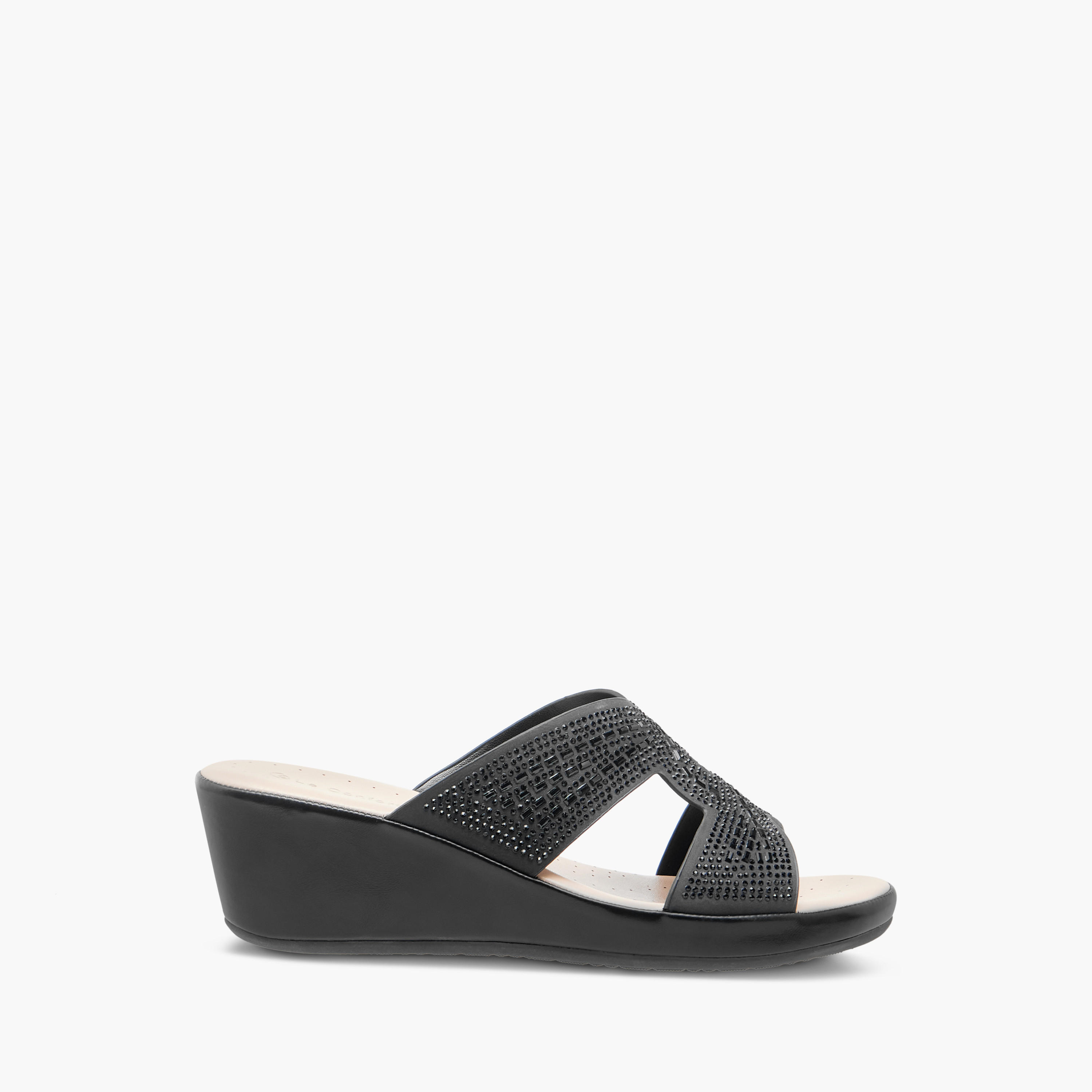 Le Confort Embellished Comfort Slip-On Shoes with Wedge Heels-women-shoes-sandals-heeled-image-3