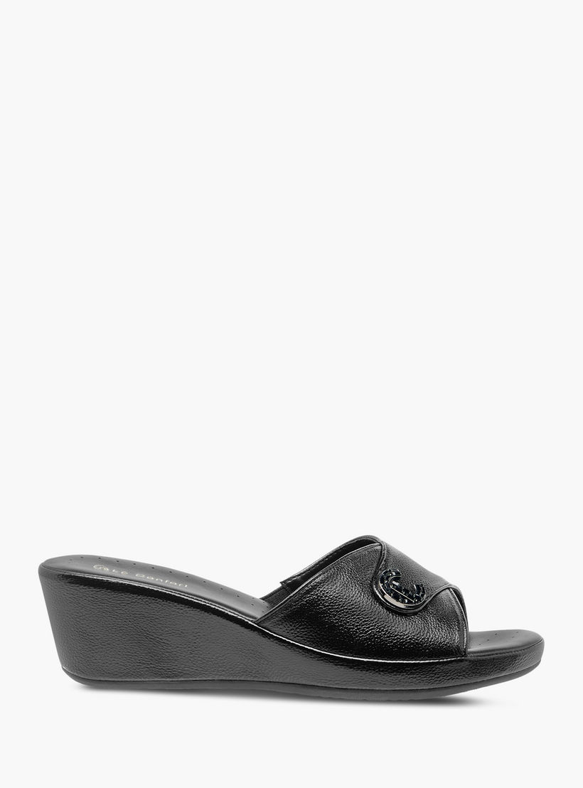 صندل ويدج مريح بارز الملمس سهل الارتداء للنساء من لو كونفورت-women-shoes-sandals-heeled-image-3