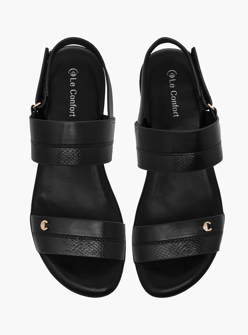 صندل مريح بارز الملمس بحزام وإبزيم إغلاق من لو كونفورت-women-shoes-sandals-heeled-image-1