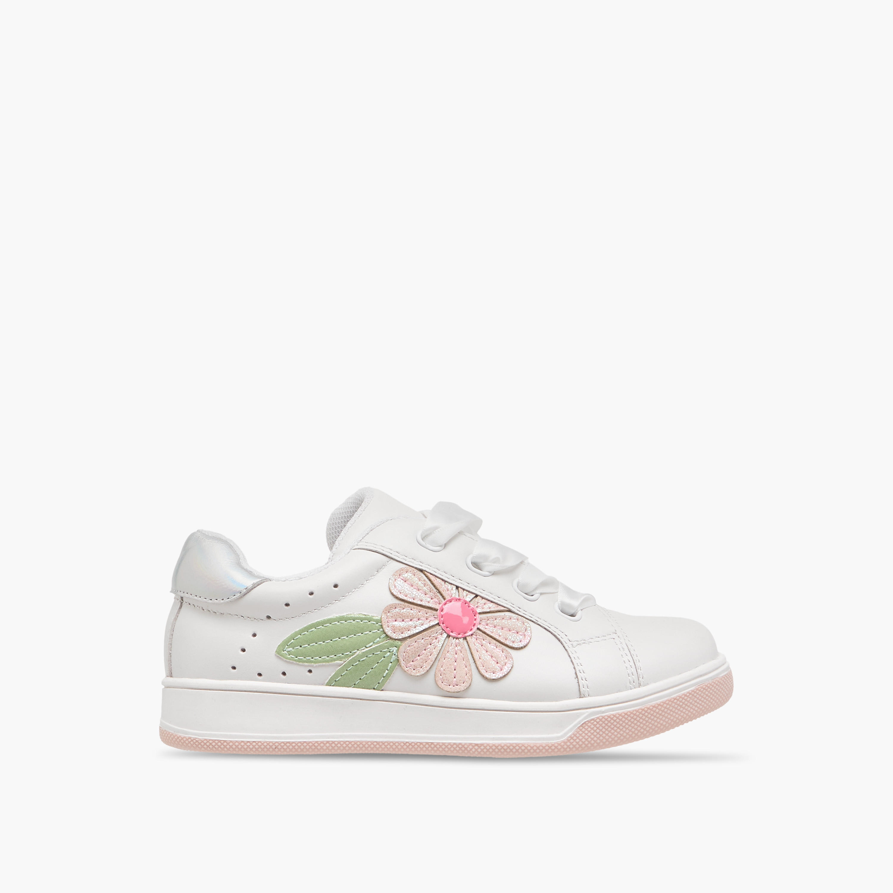 حذاء سنيكرز بزينة أزهار برباط إغلاق من جونيورز-girls-shoes-sneakers-image-3