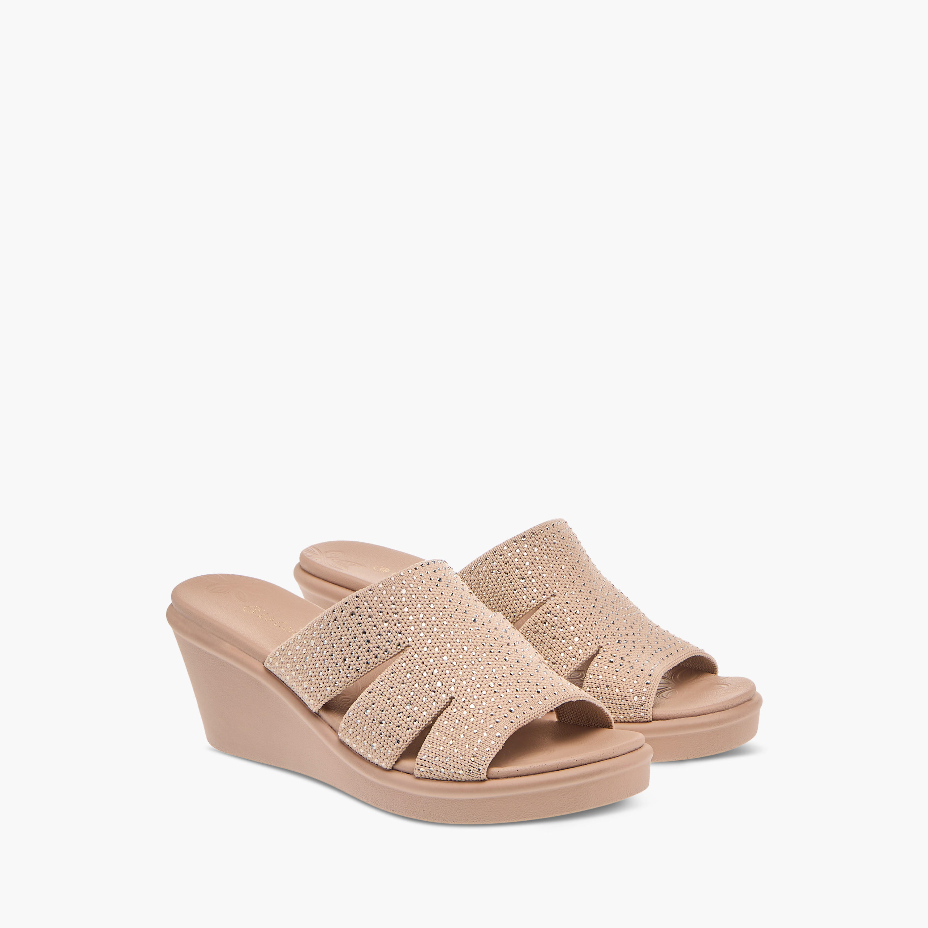 Le Confort Embellished Slip-On Comfort Sandals with Wedge Heels-women-shoes-sandals-heeled-image-1