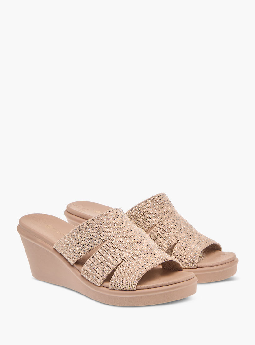 Le Confort Embellished Slip-On Comfort Sandals with Wedge Heels-women-shoes-sandals-heeled-image-1