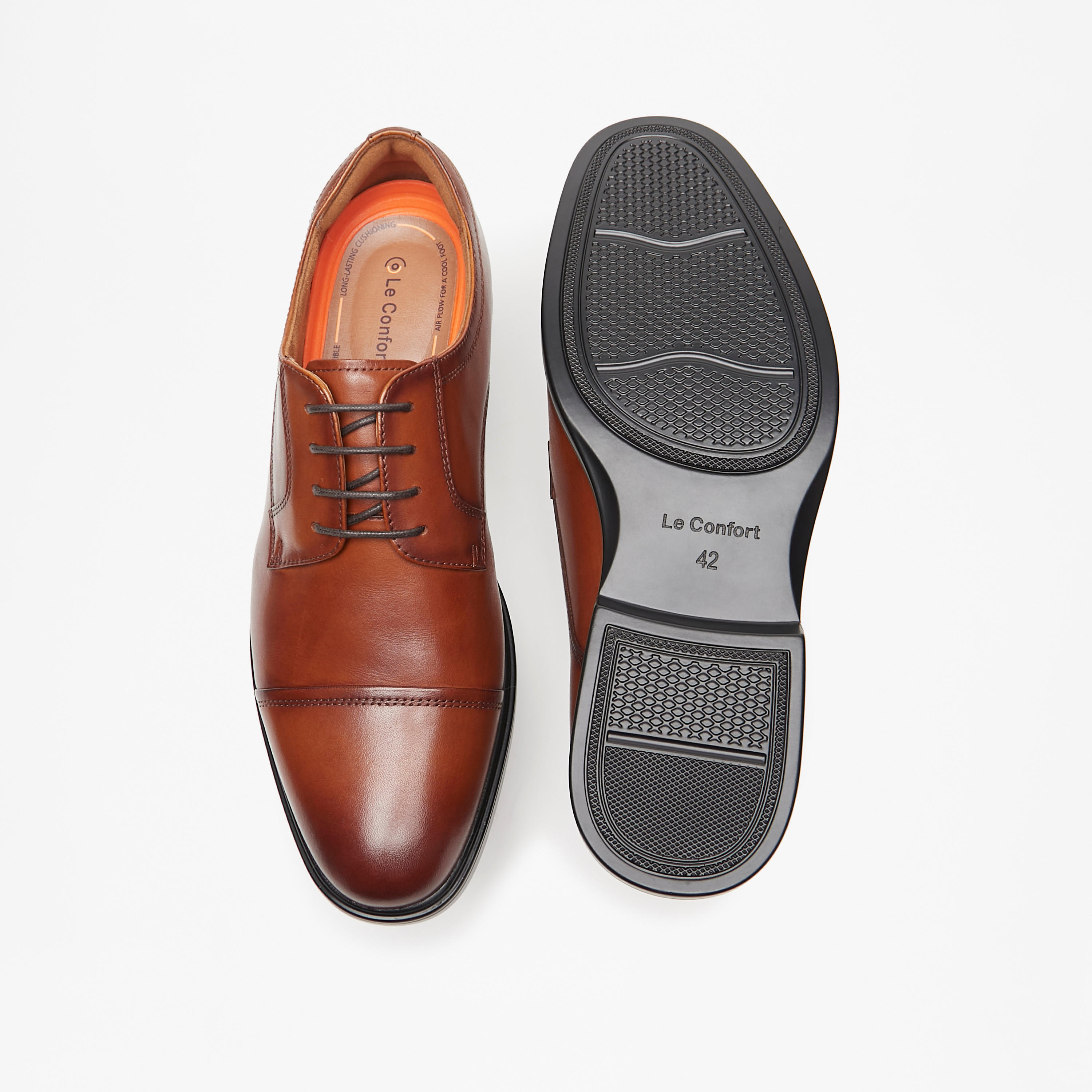 Le Confort Leather Solid Lace-Up Derby Shoes-men-shoes-formalshoes-image-4