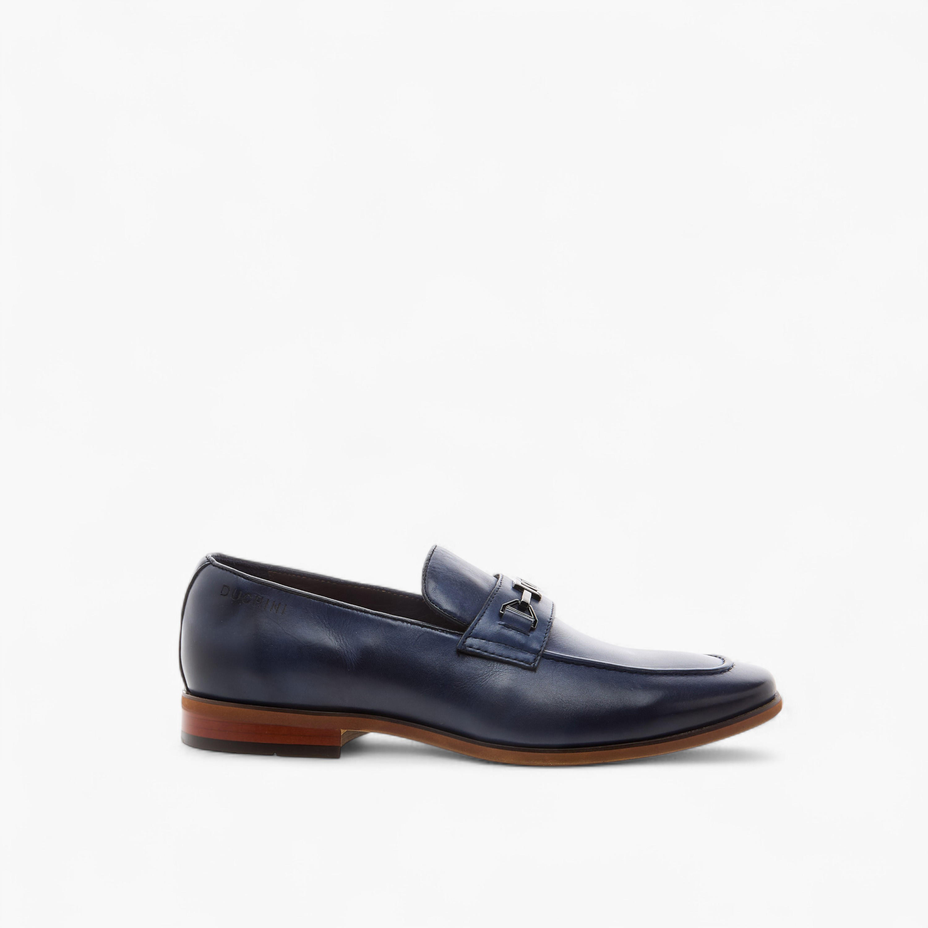 Duchini Men's Solid Slip-On Loafers with Metal Accent-men-shoes-loafersandmoccasins-image-3