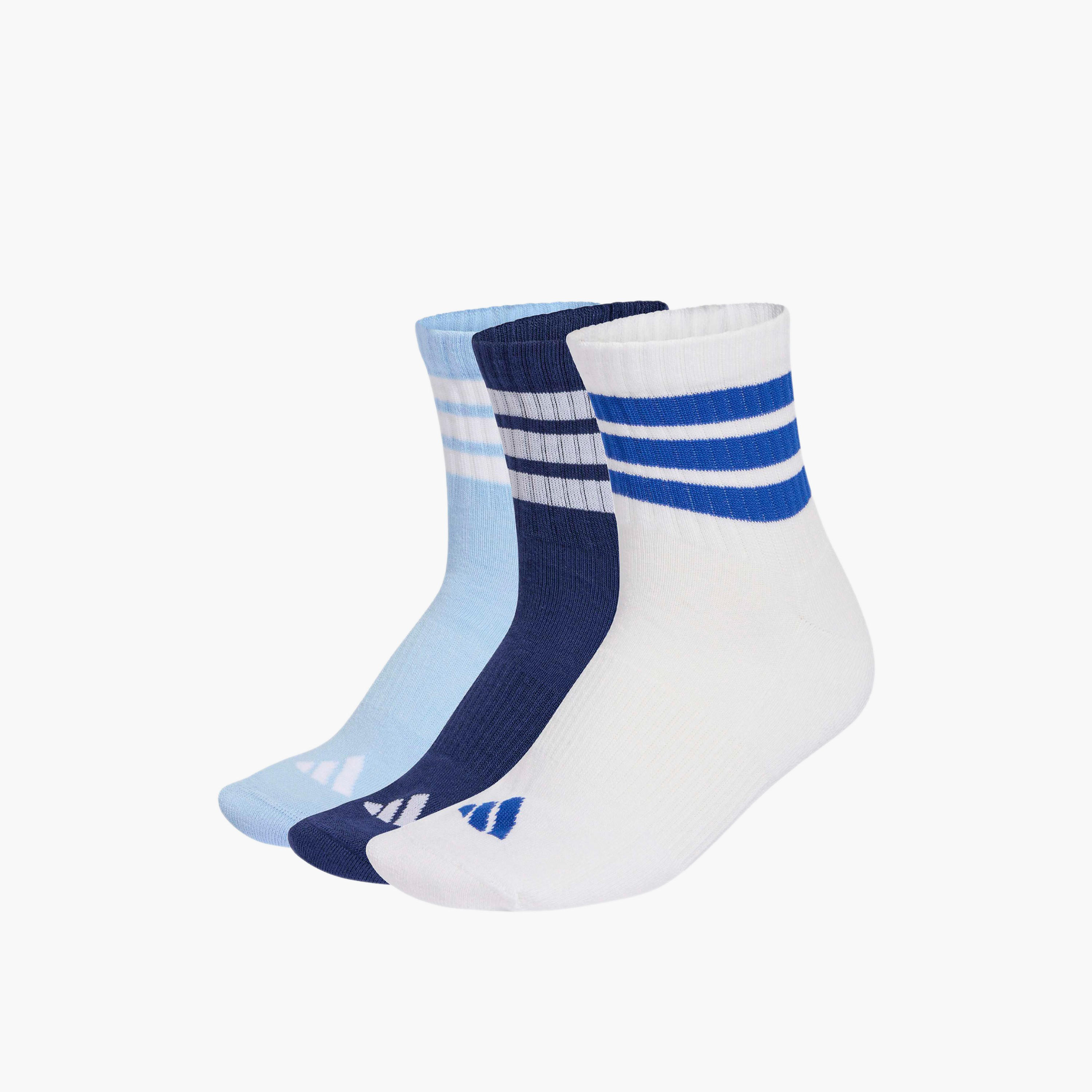 Adidas Men 3 Stripes Mid-Cut Socks Cushioned - Set of 3-men-socks-image-1