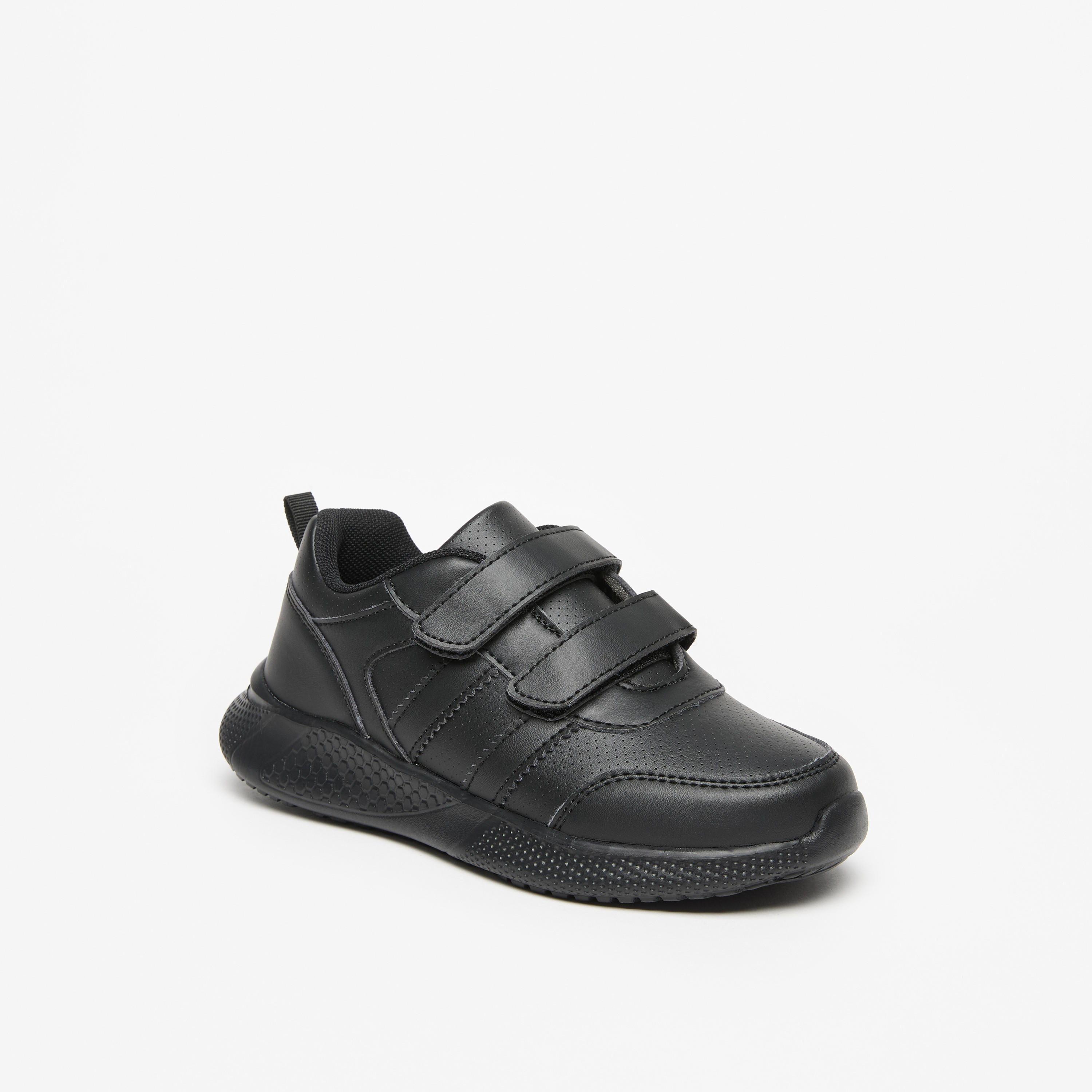 LBL by Shoexpress Solid School Shoes with Hook and Loop Closure-boys-shoes-schoolshoes-image-1