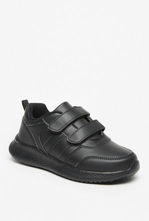 LBL by Shoexpress Solid School Shoes with Hook and Loop Closure-boys-shoes-schoolshoes-image-1