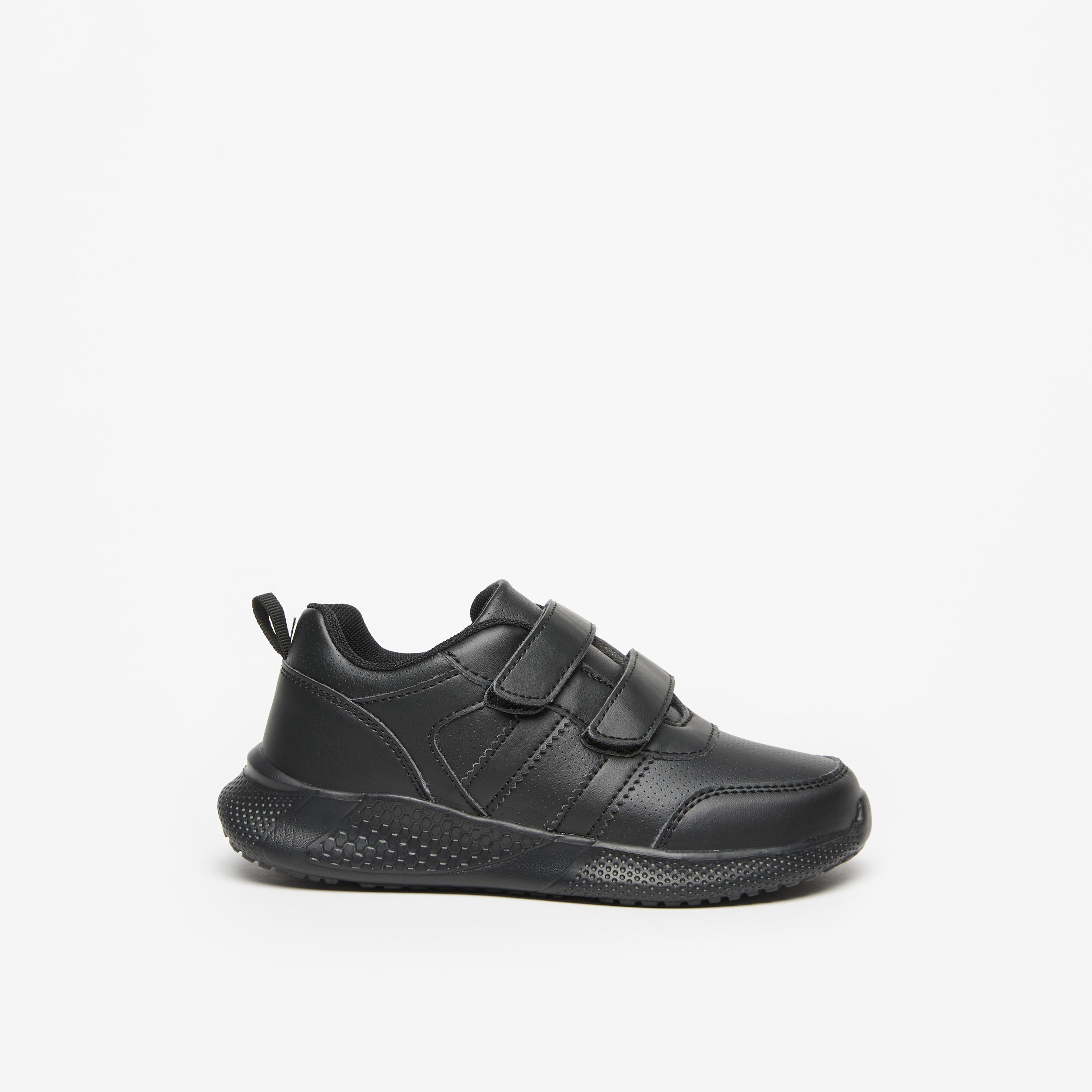 LBL by Shoexpress Solid School Shoes with Hook and Loop Closure-boys-shoes-schoolshoes-image-2