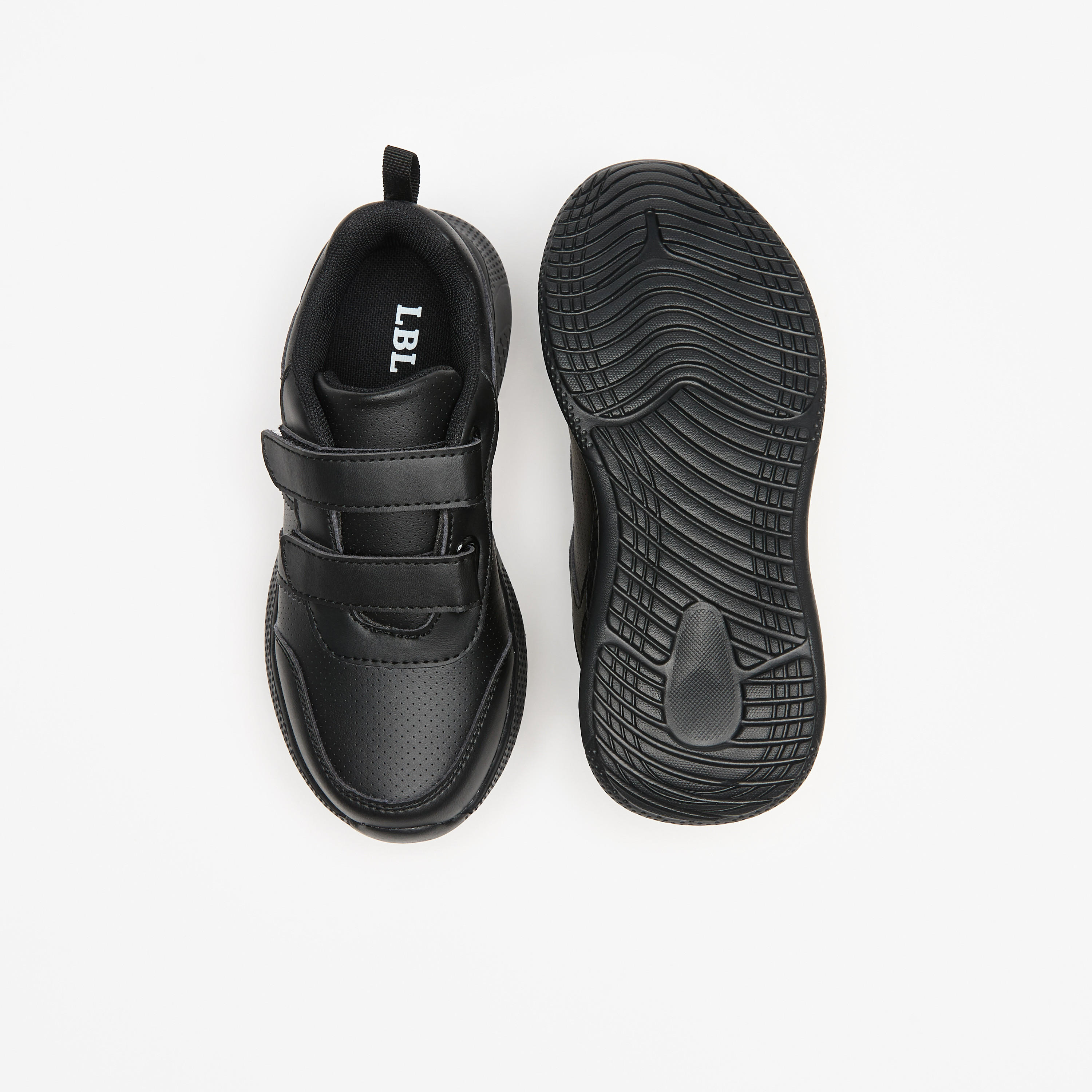 LBL by Shoexpress Solid School Shoes with Hook and Loop Closure-boys-shoes-schoolshoes-image-4