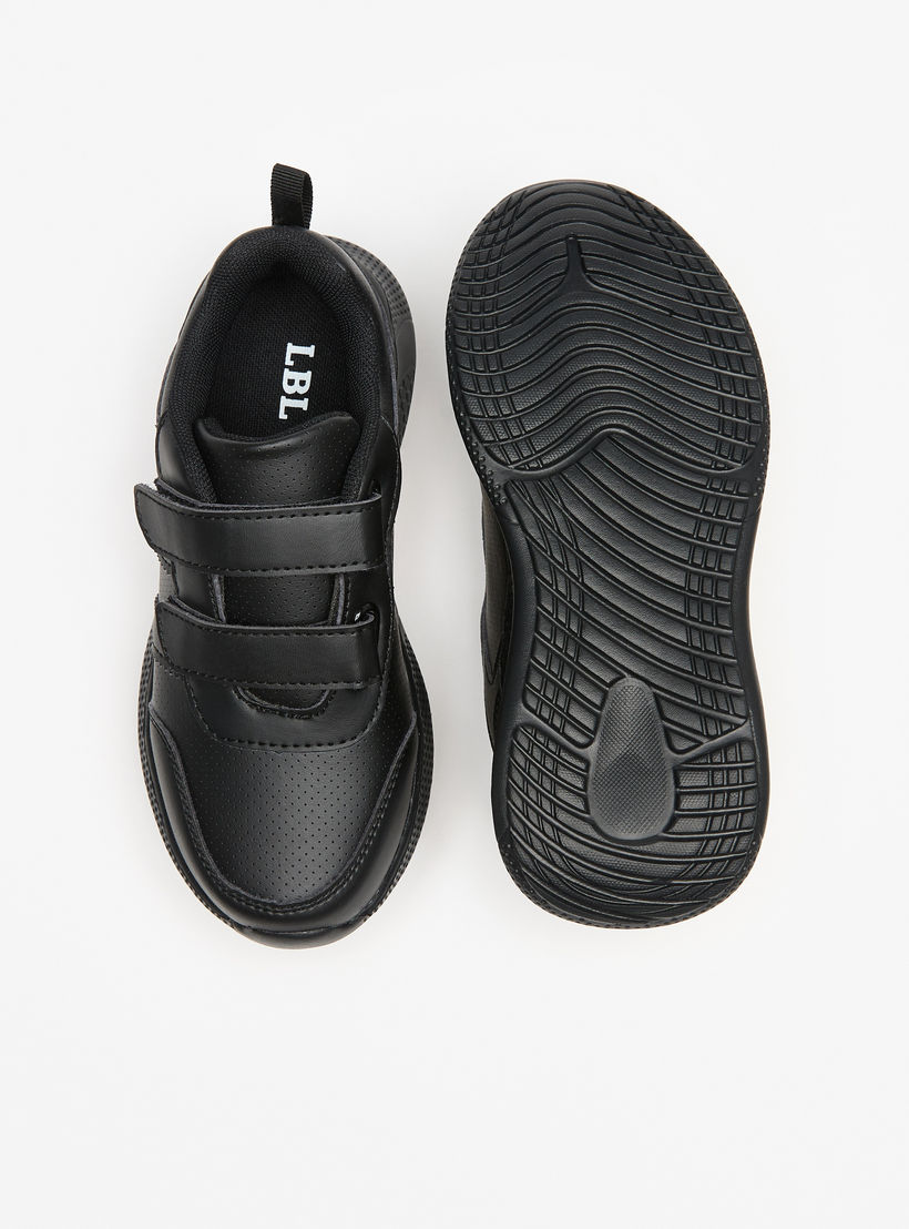 LBL by Shoexpress Solid School Shoes with Hook and Loop Closure-boys-shoes-schoolshoes-image-4