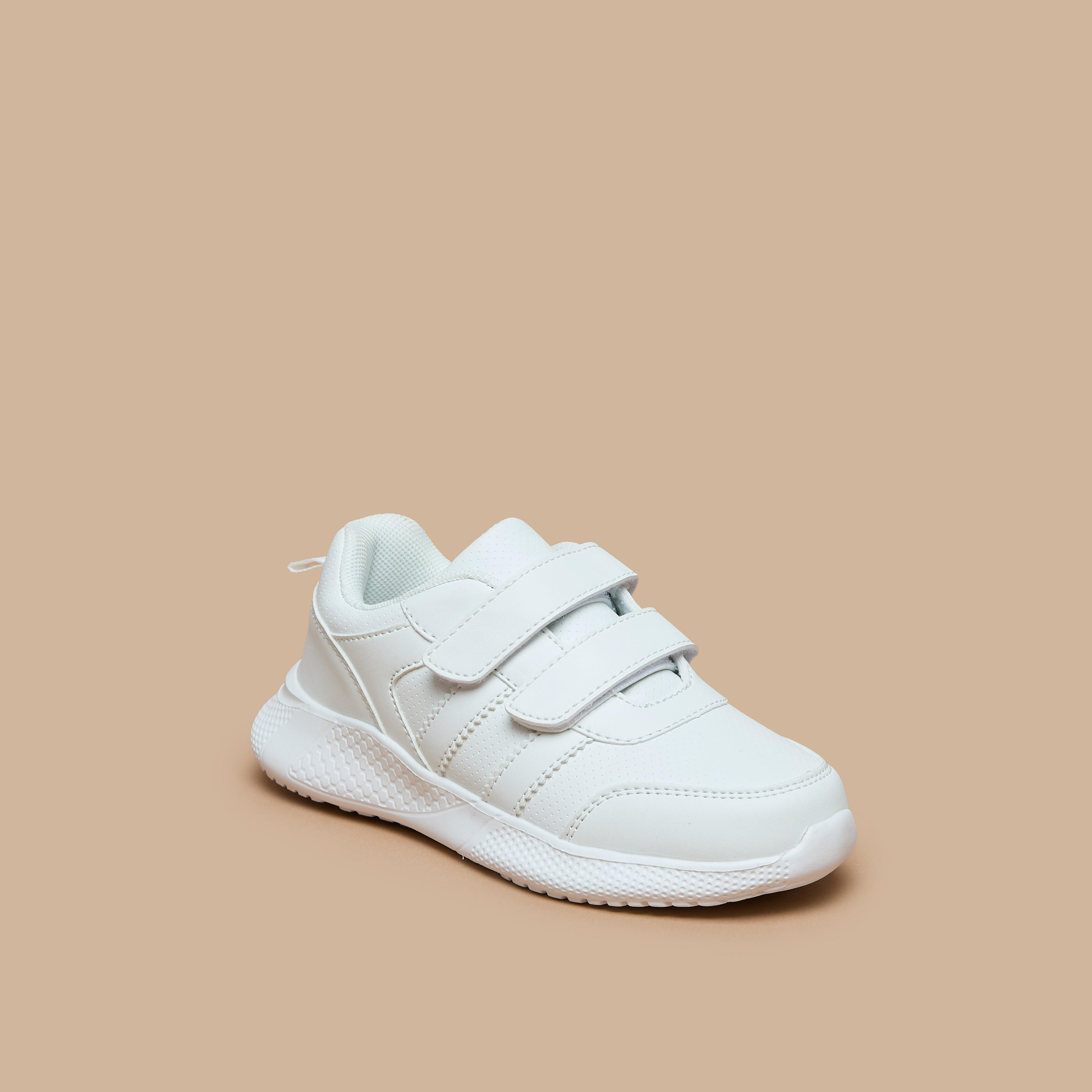LBL by Shoexpress Solid School Shoes with Hook and Loop Closure-girls-shoes-schoolshoes-image-1