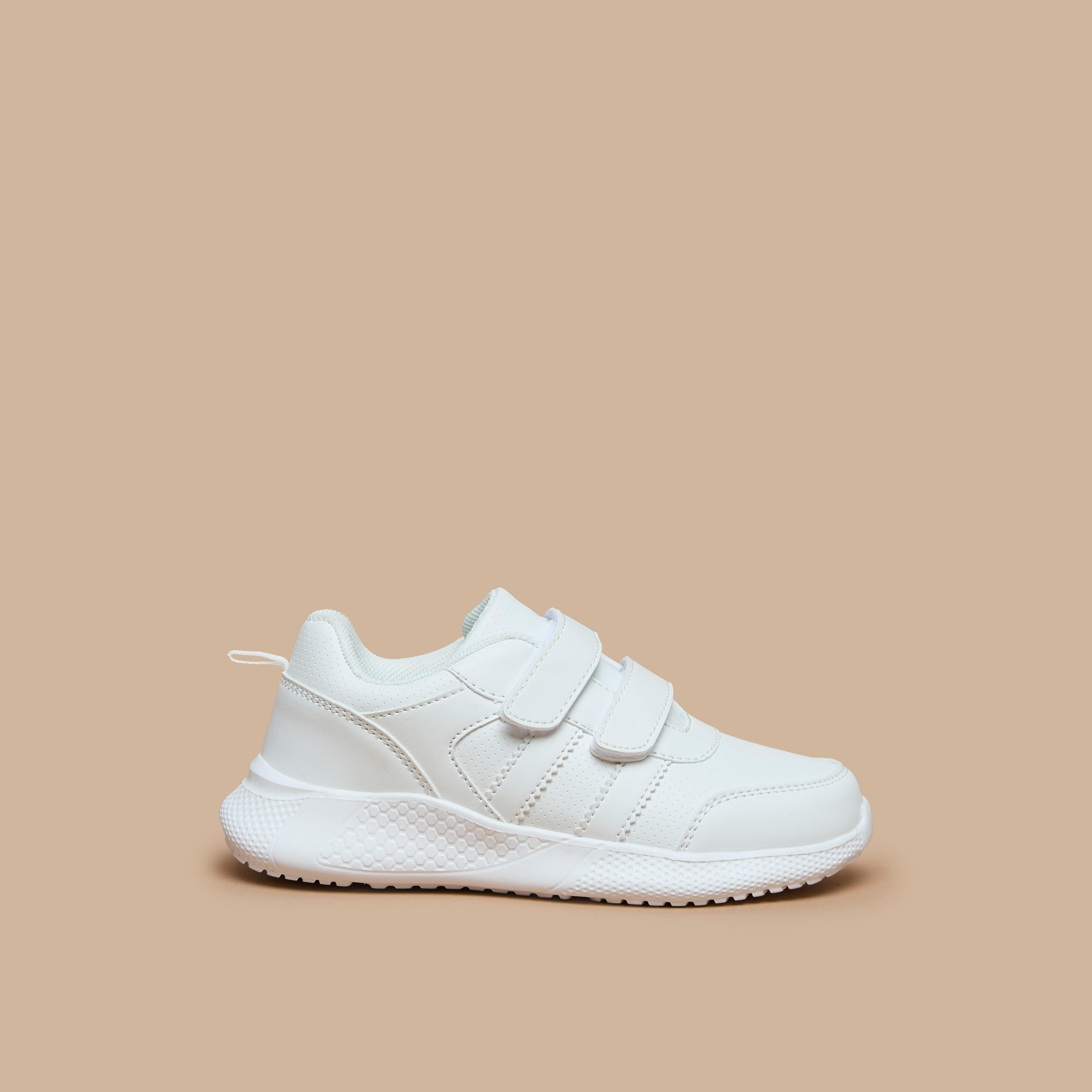 LBL by Shoexpress Solid School Shoes with Hook and Loop Closure-girls-shoes-schoolshoes-image-2