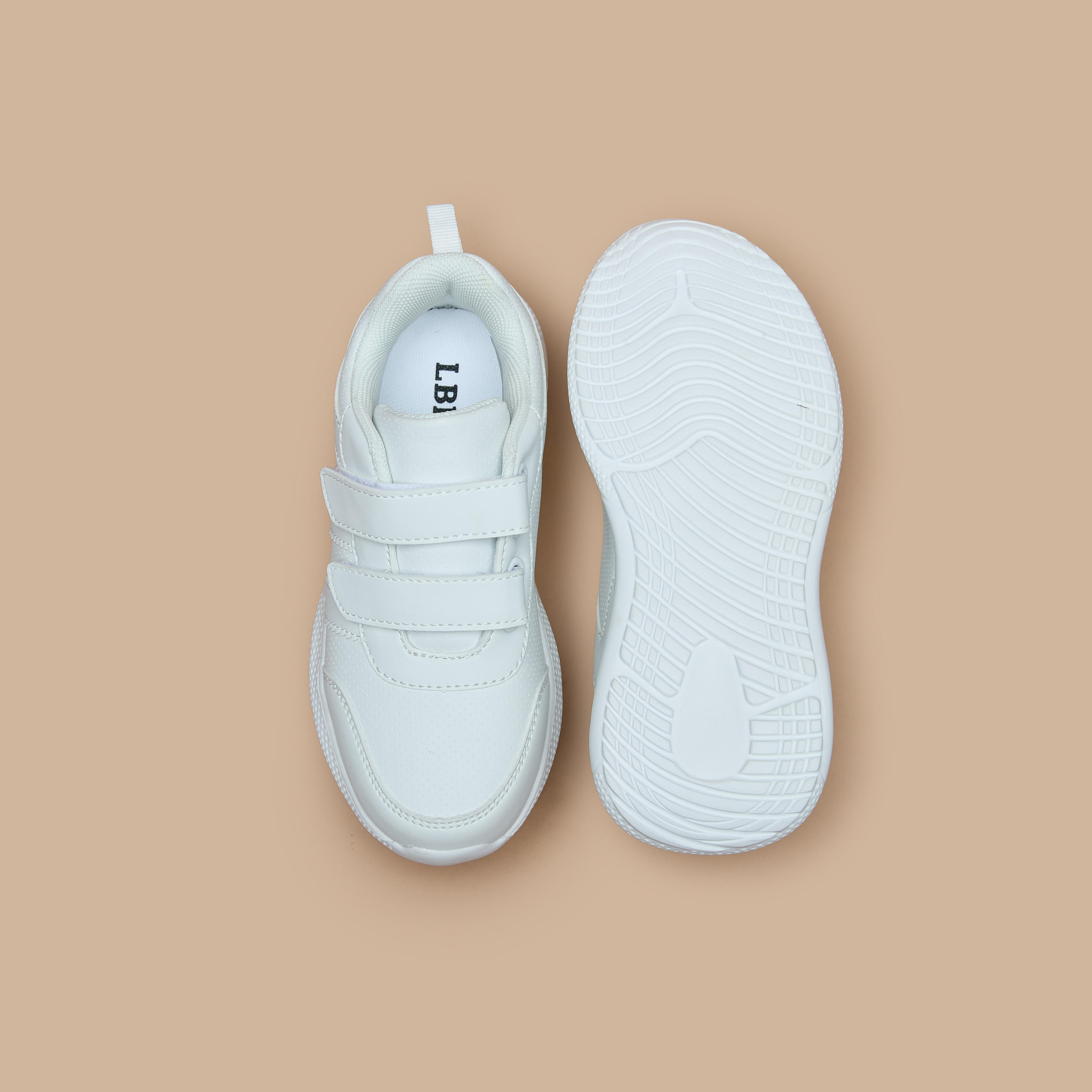 LBL by Shoexpress Solid School Shoes with Hook and Loop Closure-girls-shoes-schoolshoes-image-4