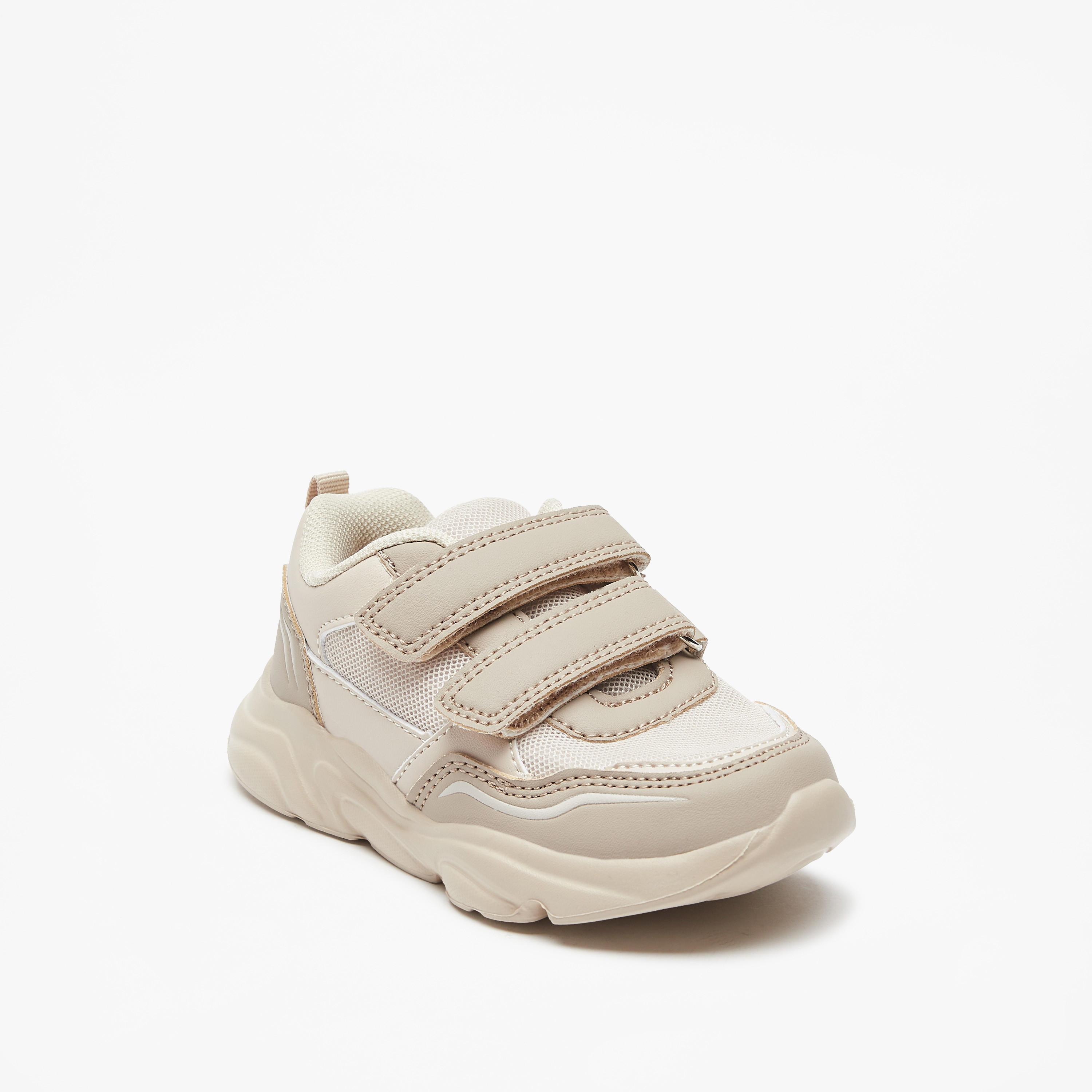 Mesh Textured Sneakers with Hook and Loop Closure-boys-shoes-sneakers-image-1
