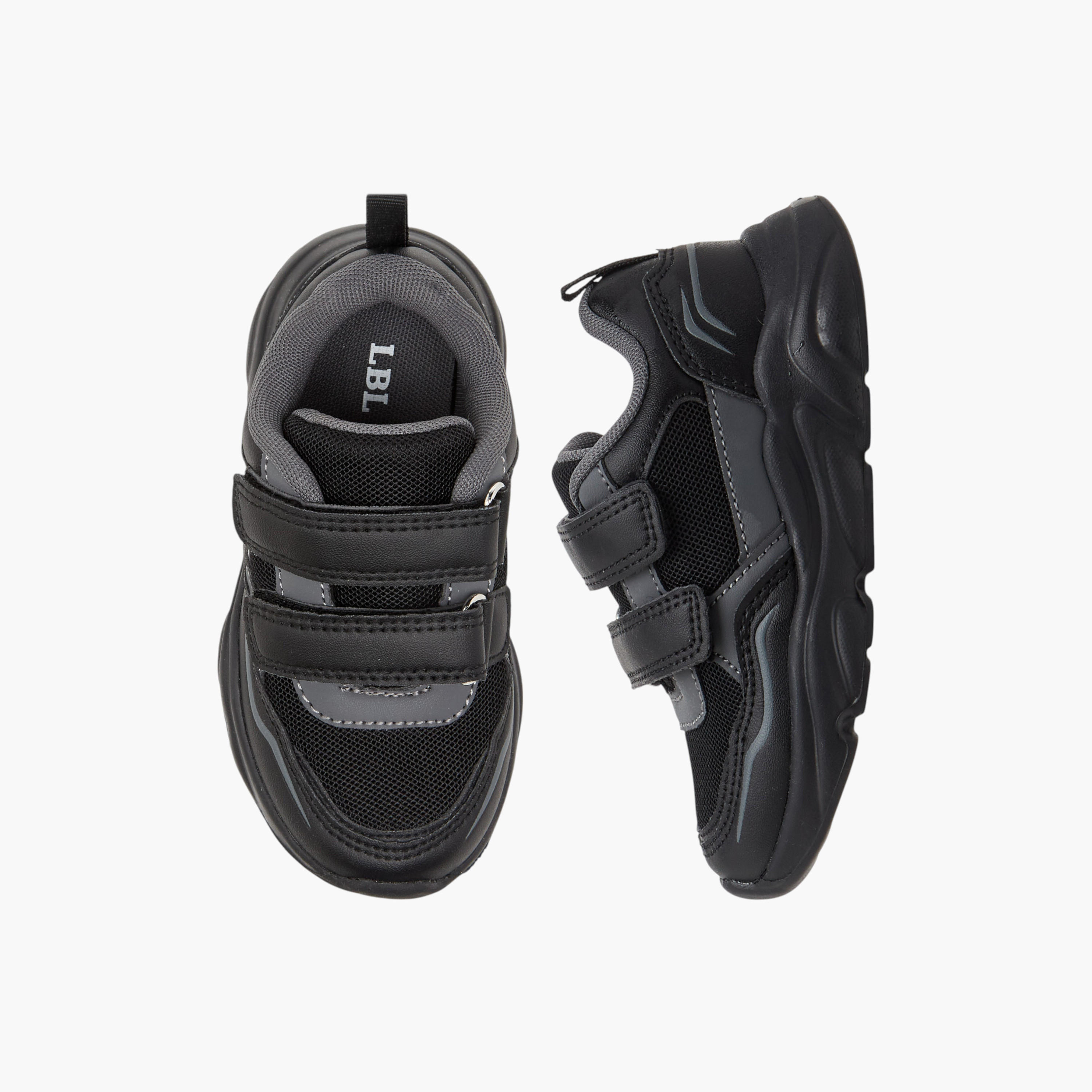 Mesh Textured Sneakers with Hook and Loop Closure-boys-shoes-sneakers-image-1