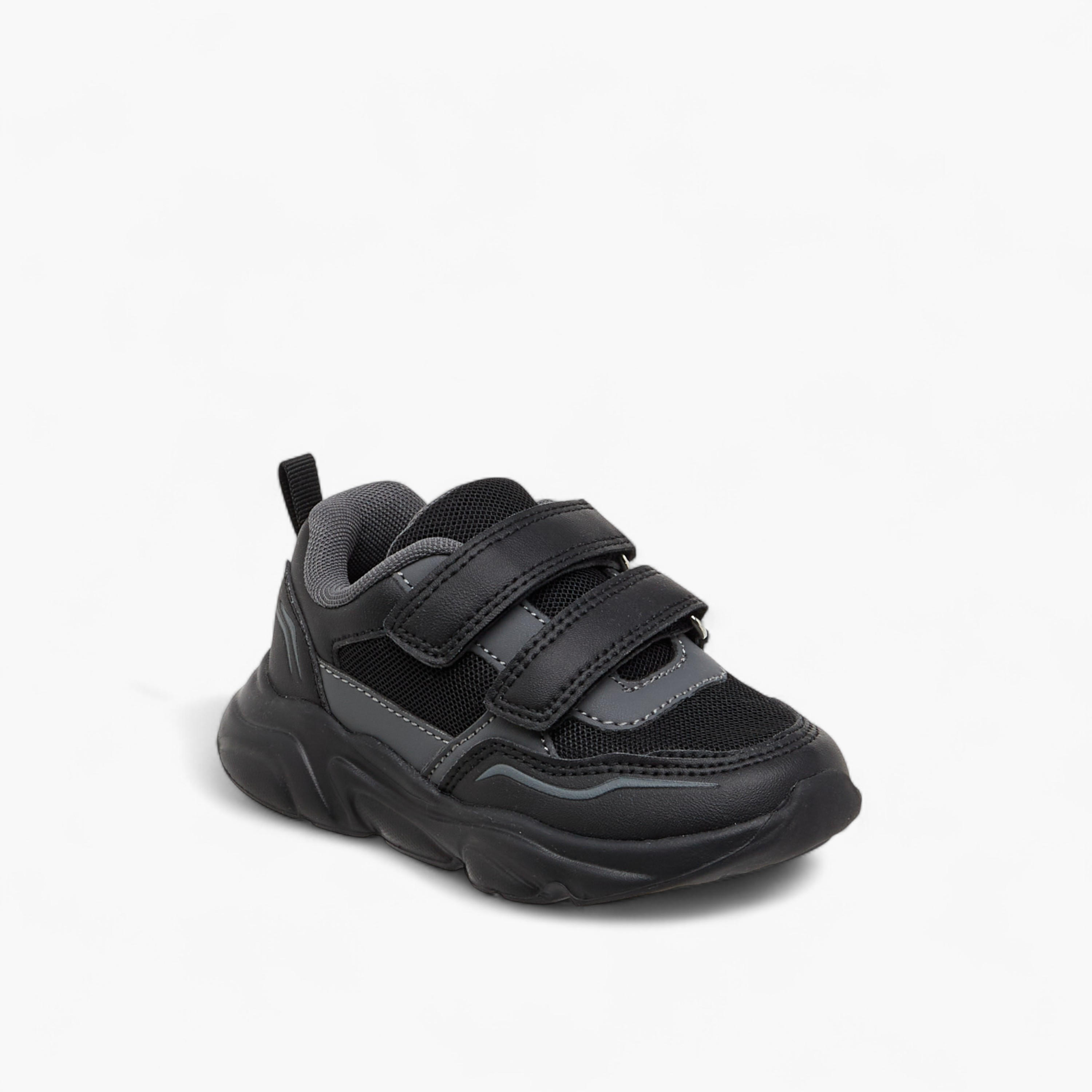 Mesh Textured Sneakers with Hook and Loop Closure-boys-shoes-sneakers-image-2