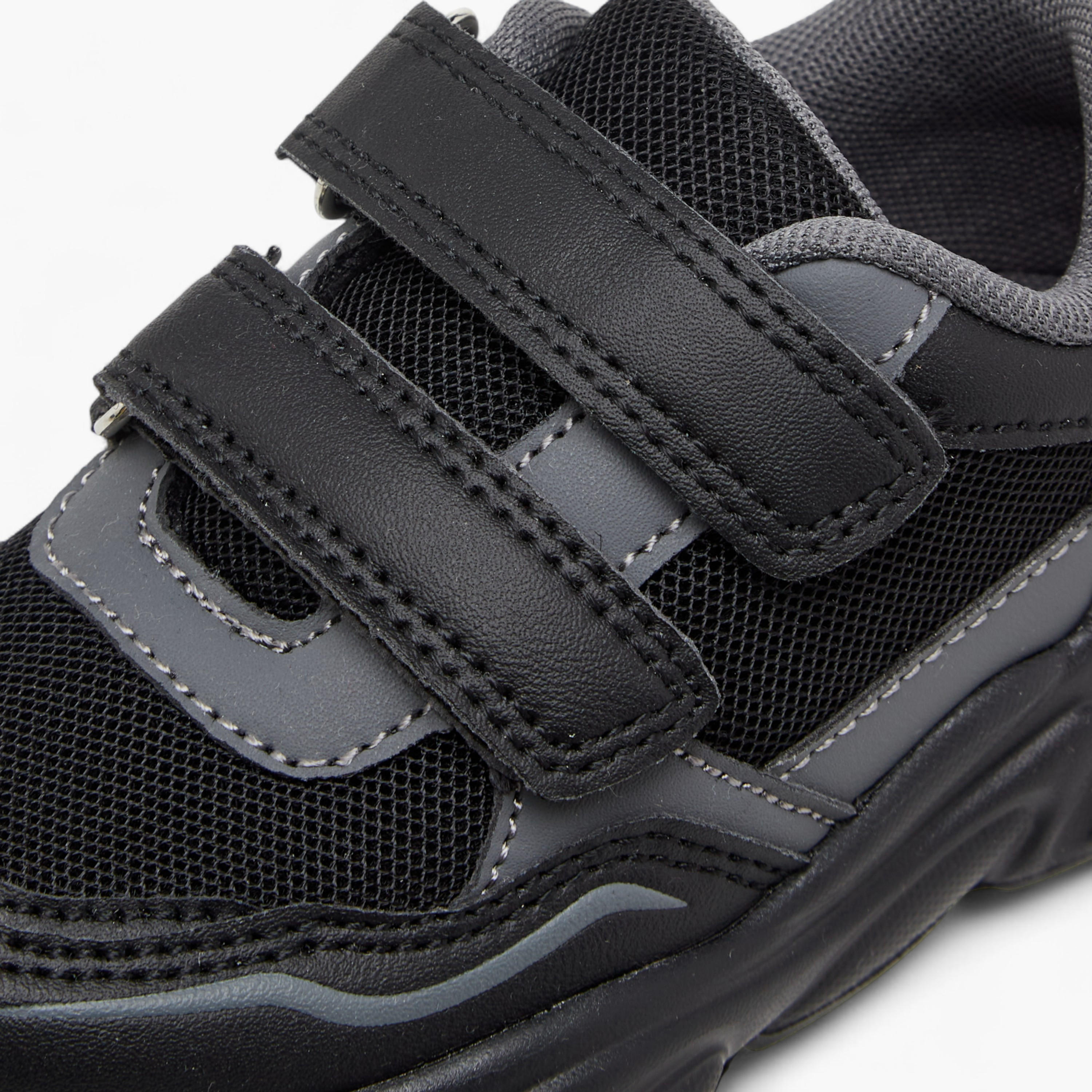 Mesh Textured Sneakers with Hook and Loop Closure-boys-shoes-sneakers-image-4
